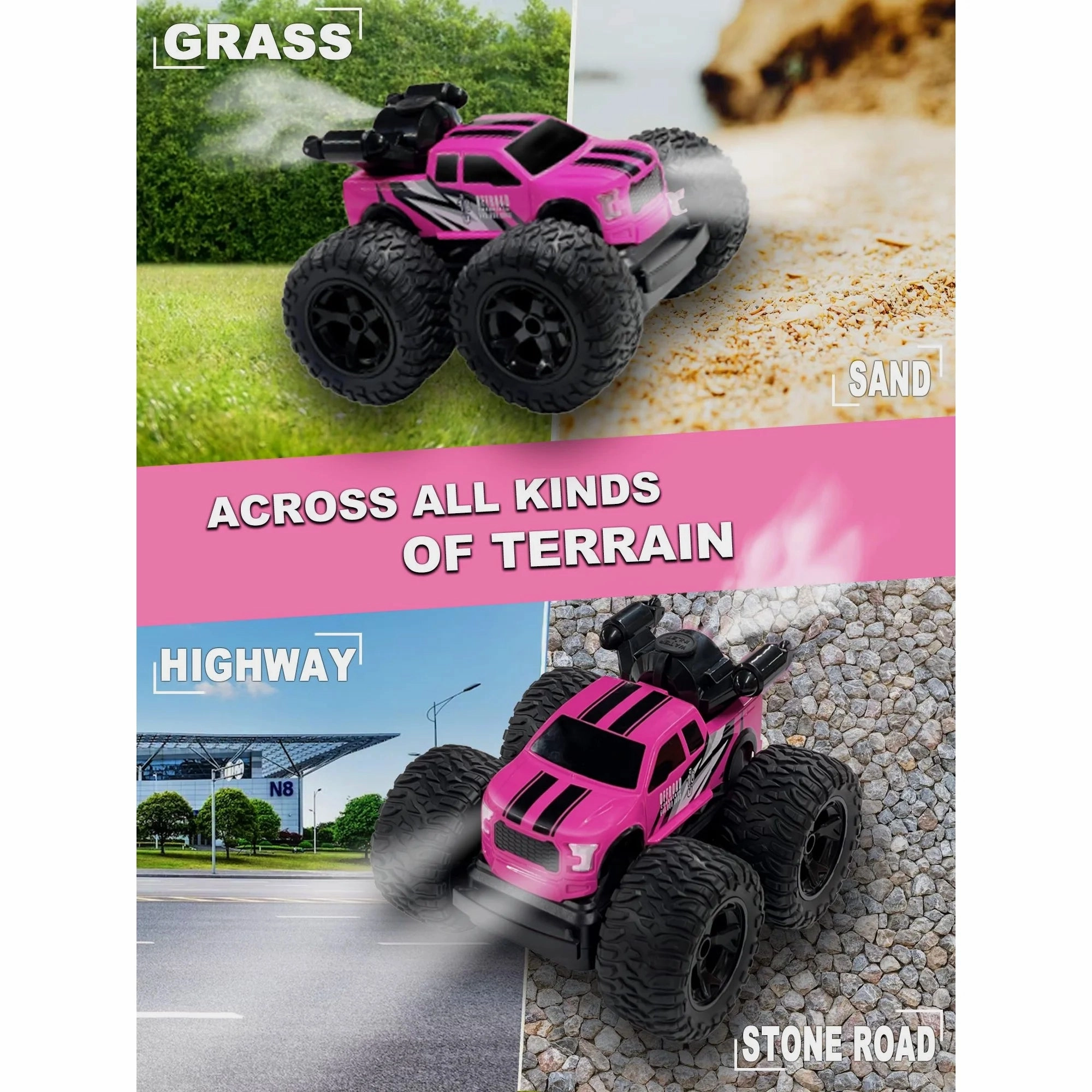 10Leccion Remote Control Monster Truck for Girls, Pink