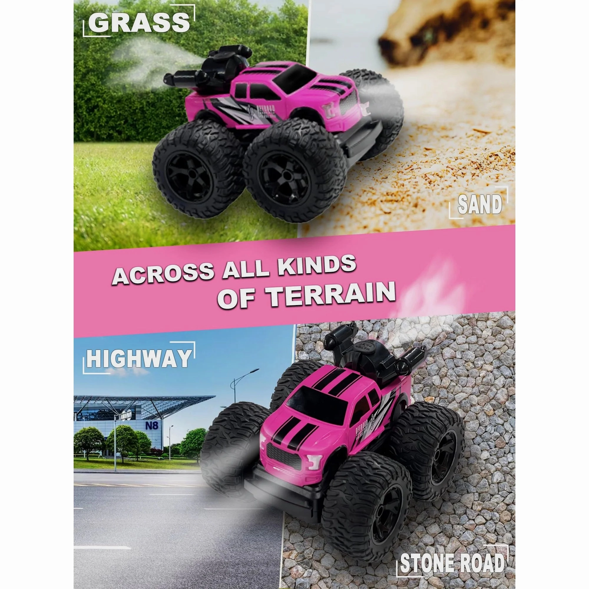 10Leccion Remote Control Monster Truck for Girls, Pink
