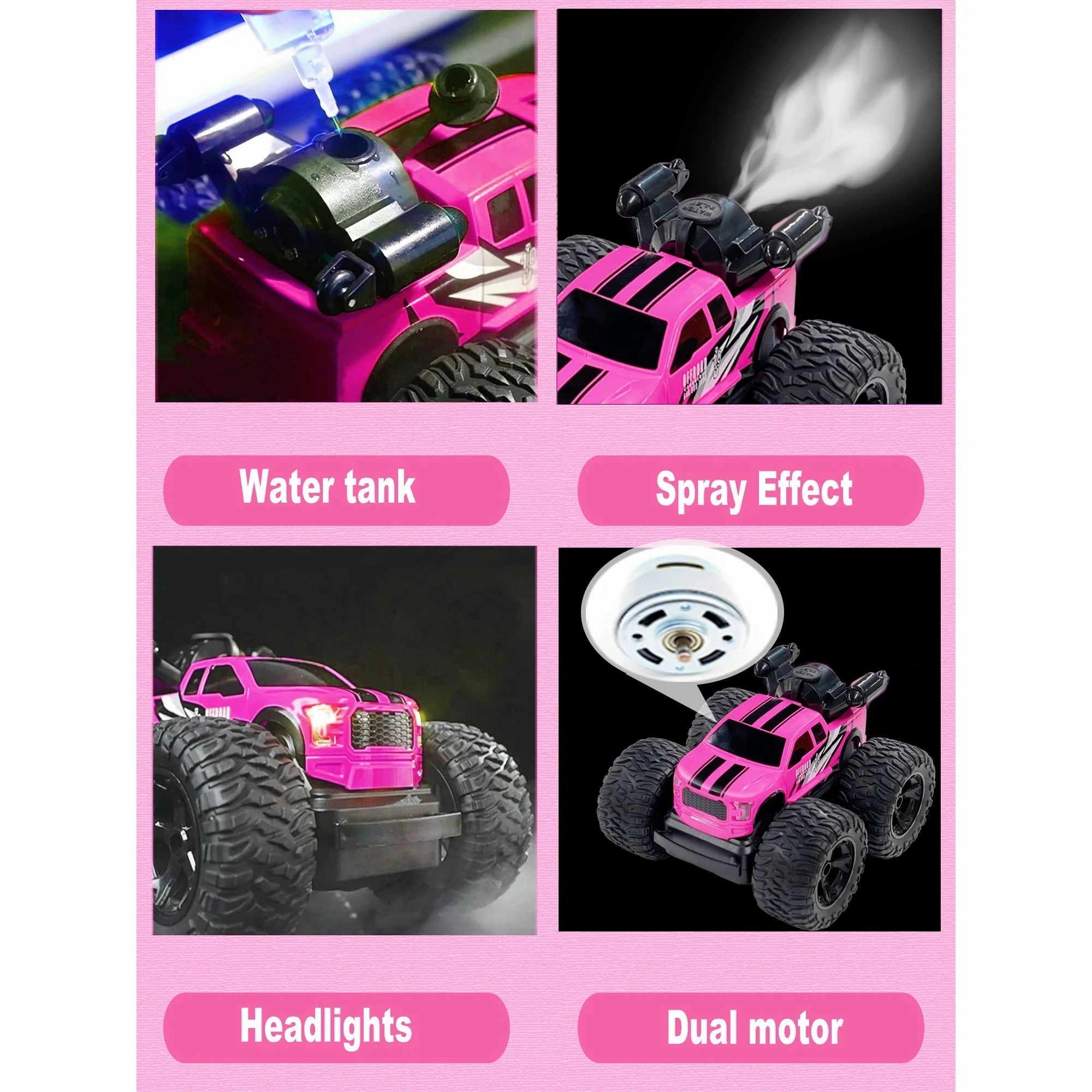10Leccion Remote Control Monster Truck for Girls, Pink
