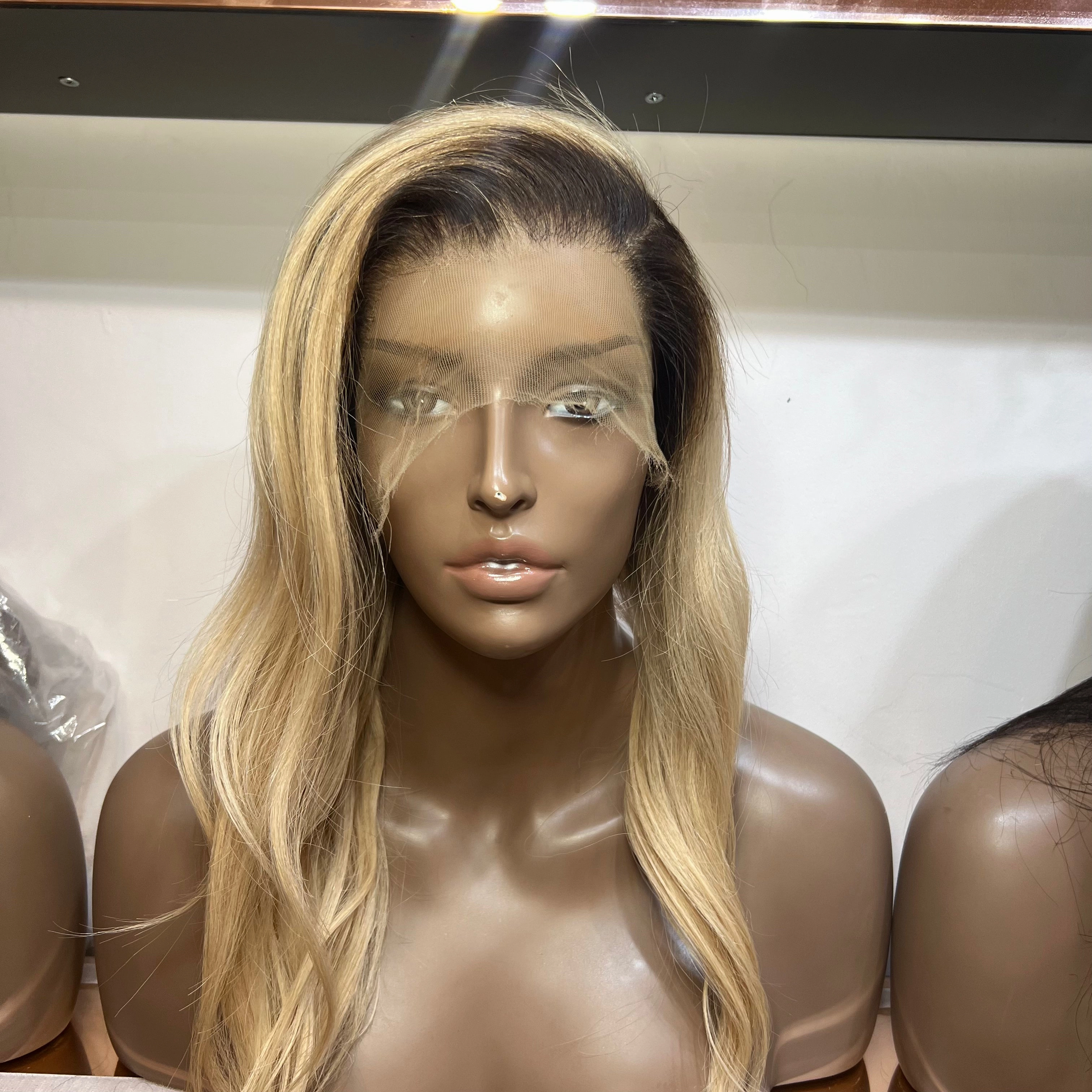 16" inches Colour #24 with Medium Brown Roots Straight Full Lace Wig (£120 off) - The YASMIN