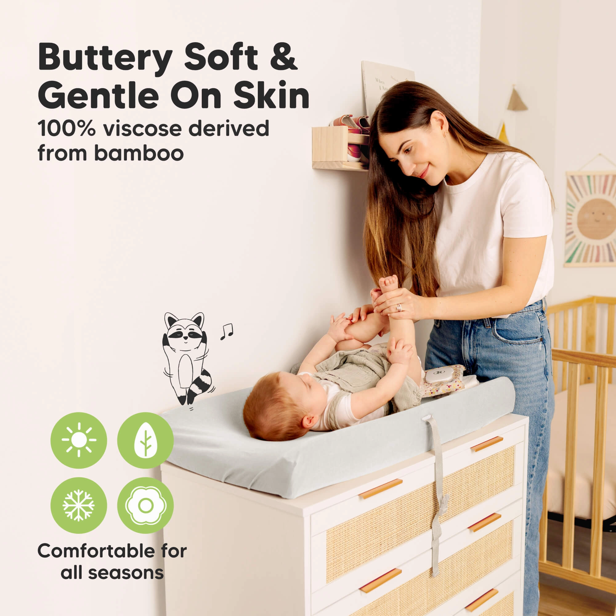 2-Pack Isla Changing Pad Covers (Sage)