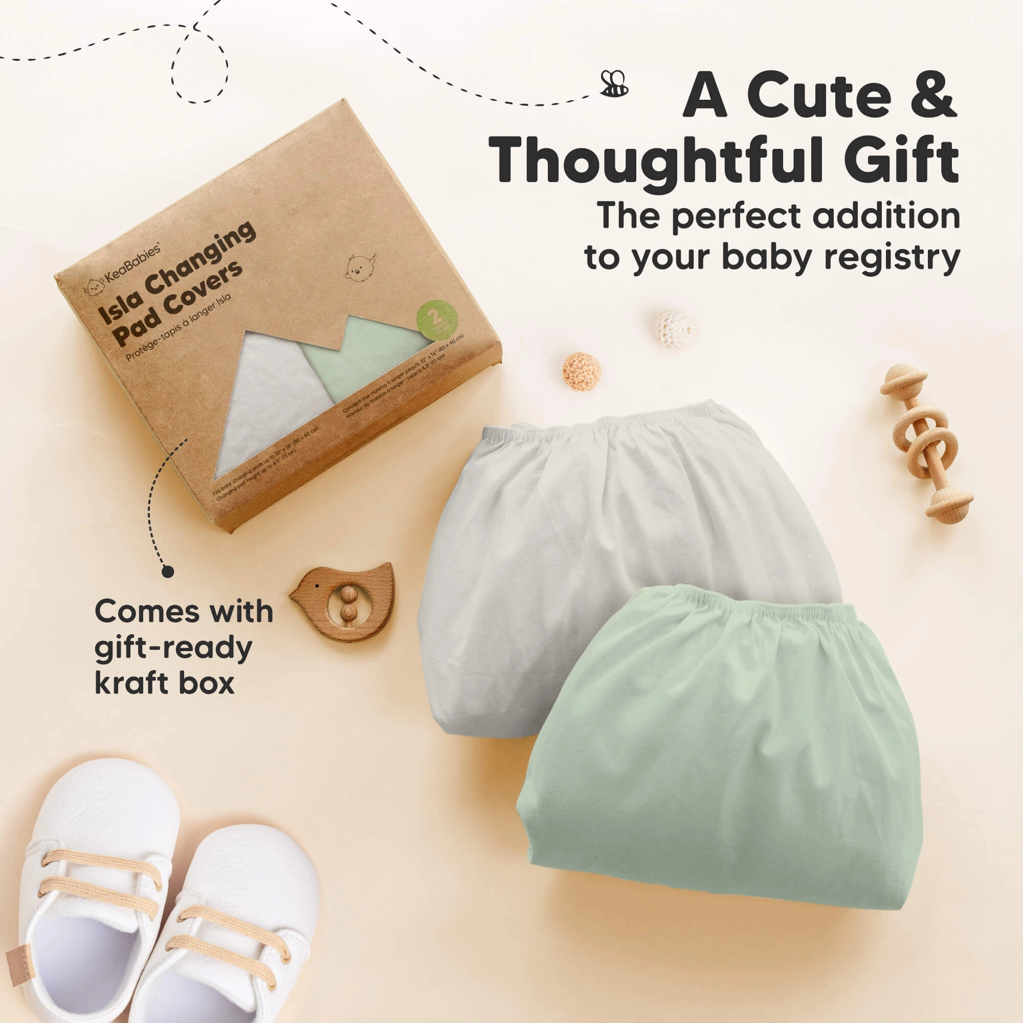2-Pack Isla Changing Pad Covers (Sage)