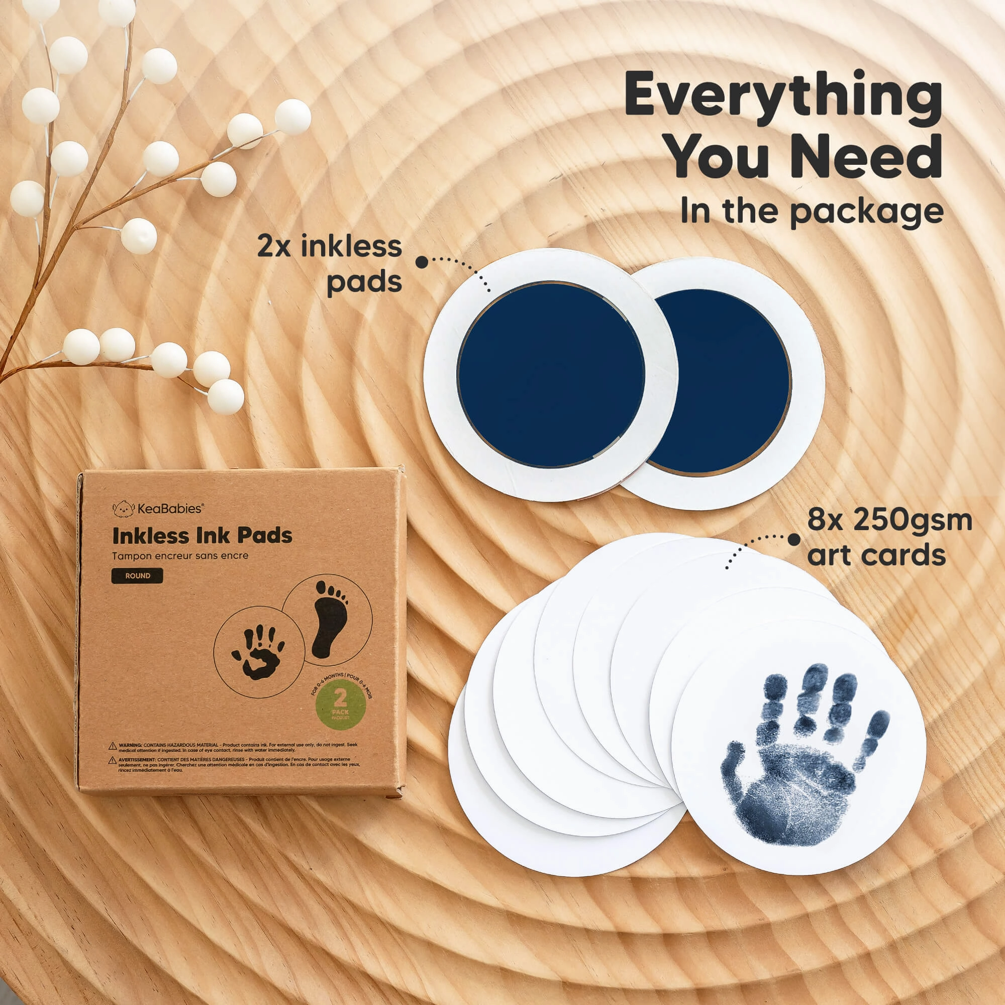 2-Pack Round Inkless Ink Pads (Navy)