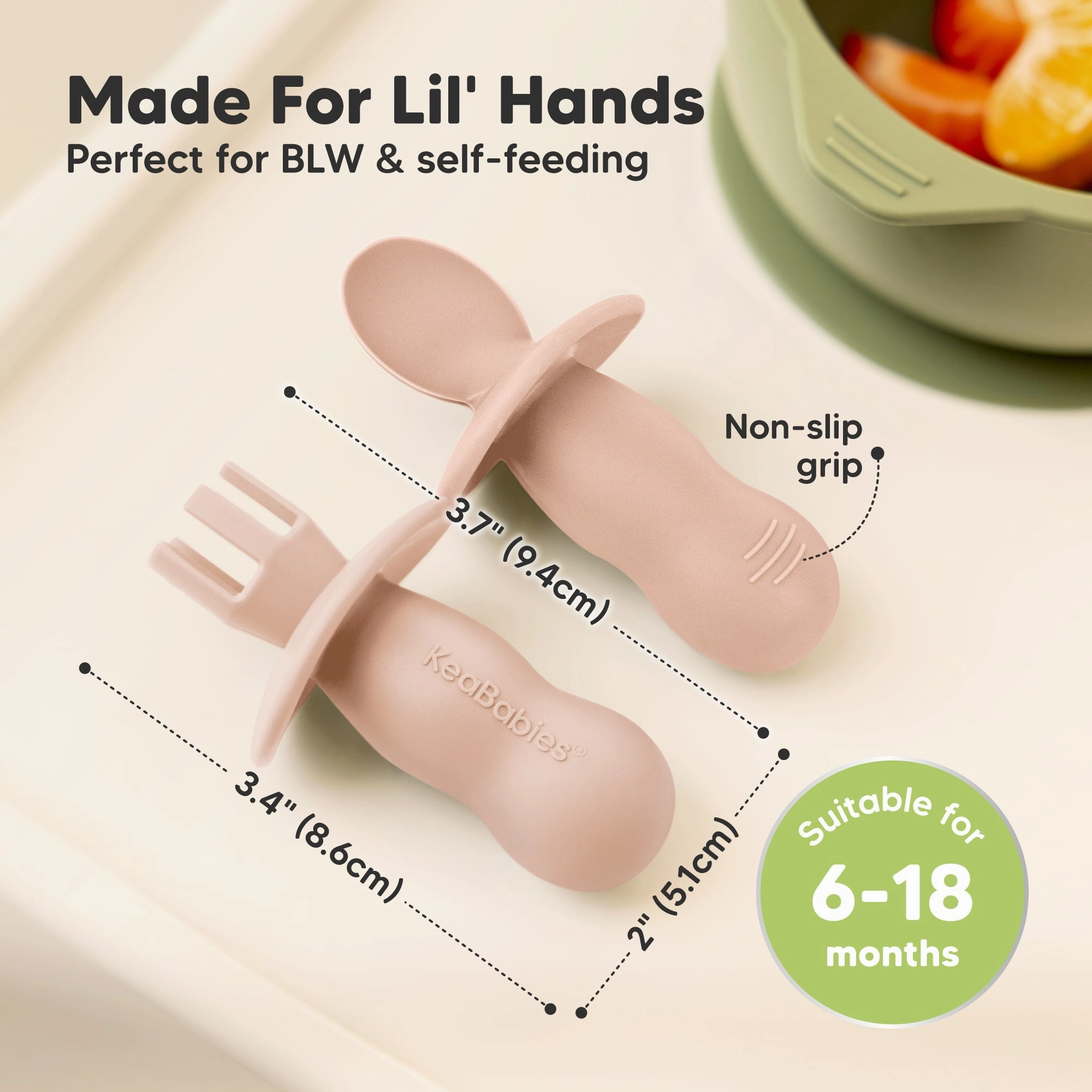 2-Sets Lil’ Prep Baby Fork & Spoon (Mellow)