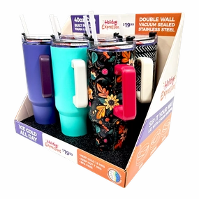 40 oz Stainless-Steel Insulated Seasonal Cups - 15 Pieces Per Retail Ready Display 88571
