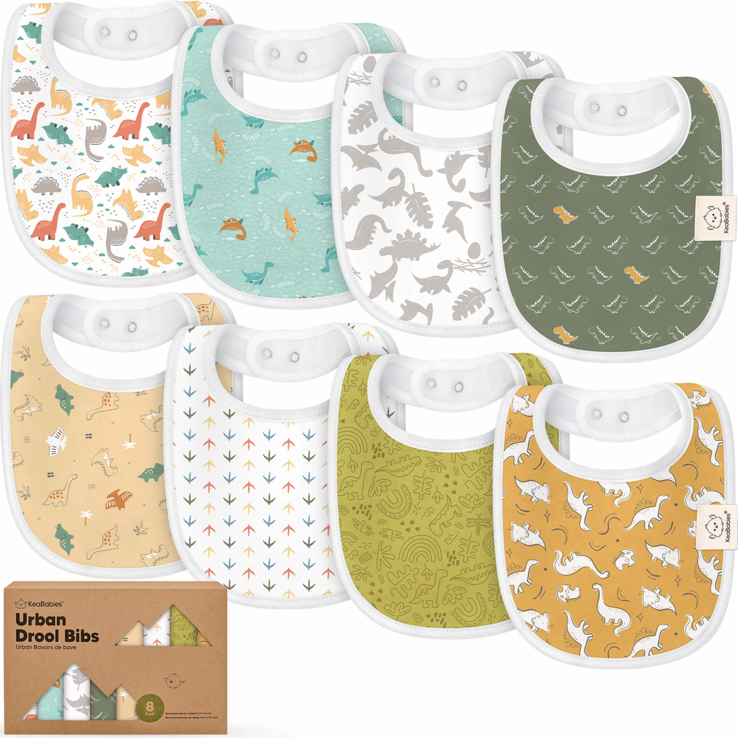 8-Pack Urban Drool Bibs