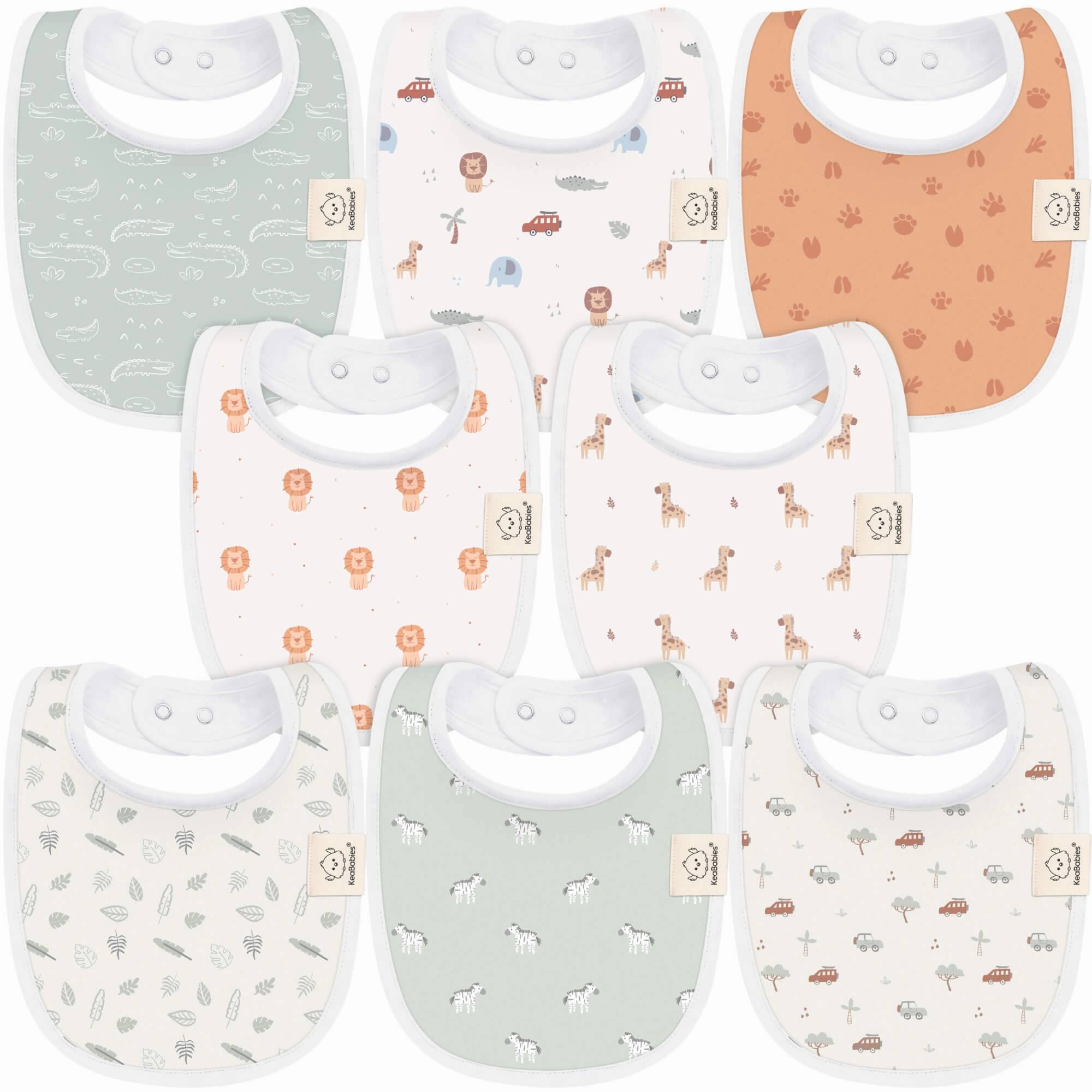 8-Pack Urban Drool Bibs