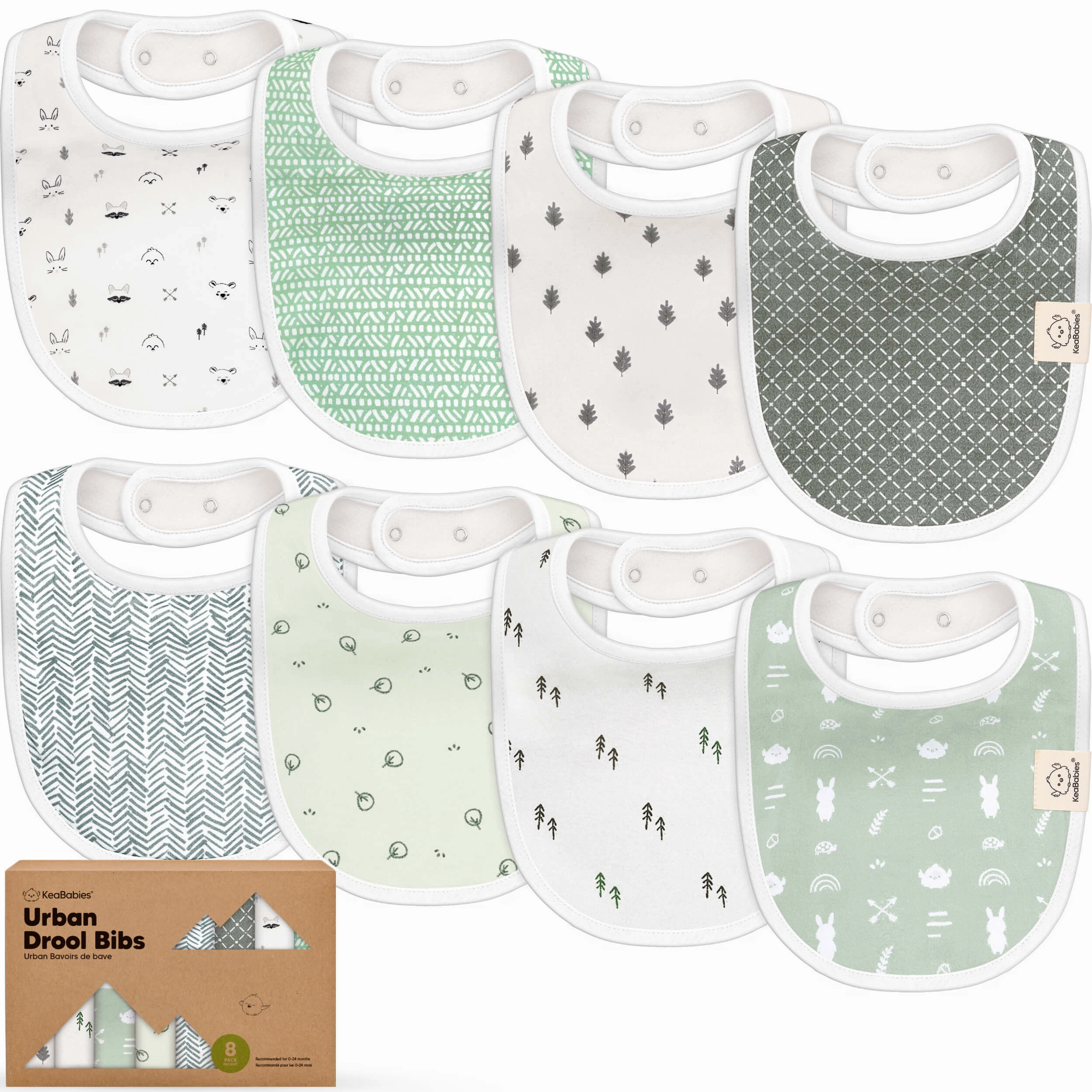 8-Pack Urban Drool Bibs
