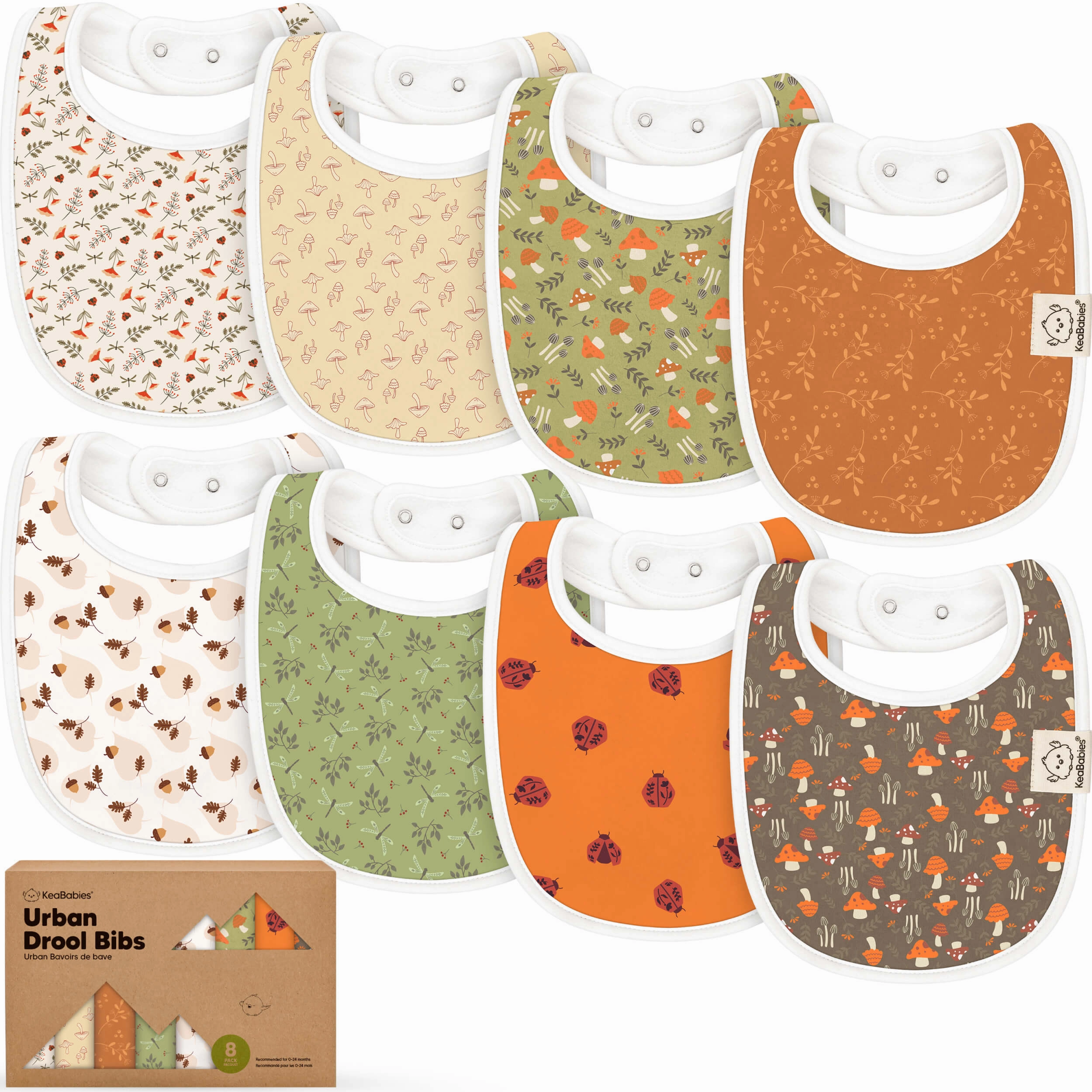 8-Pack Urban Drool Bibs