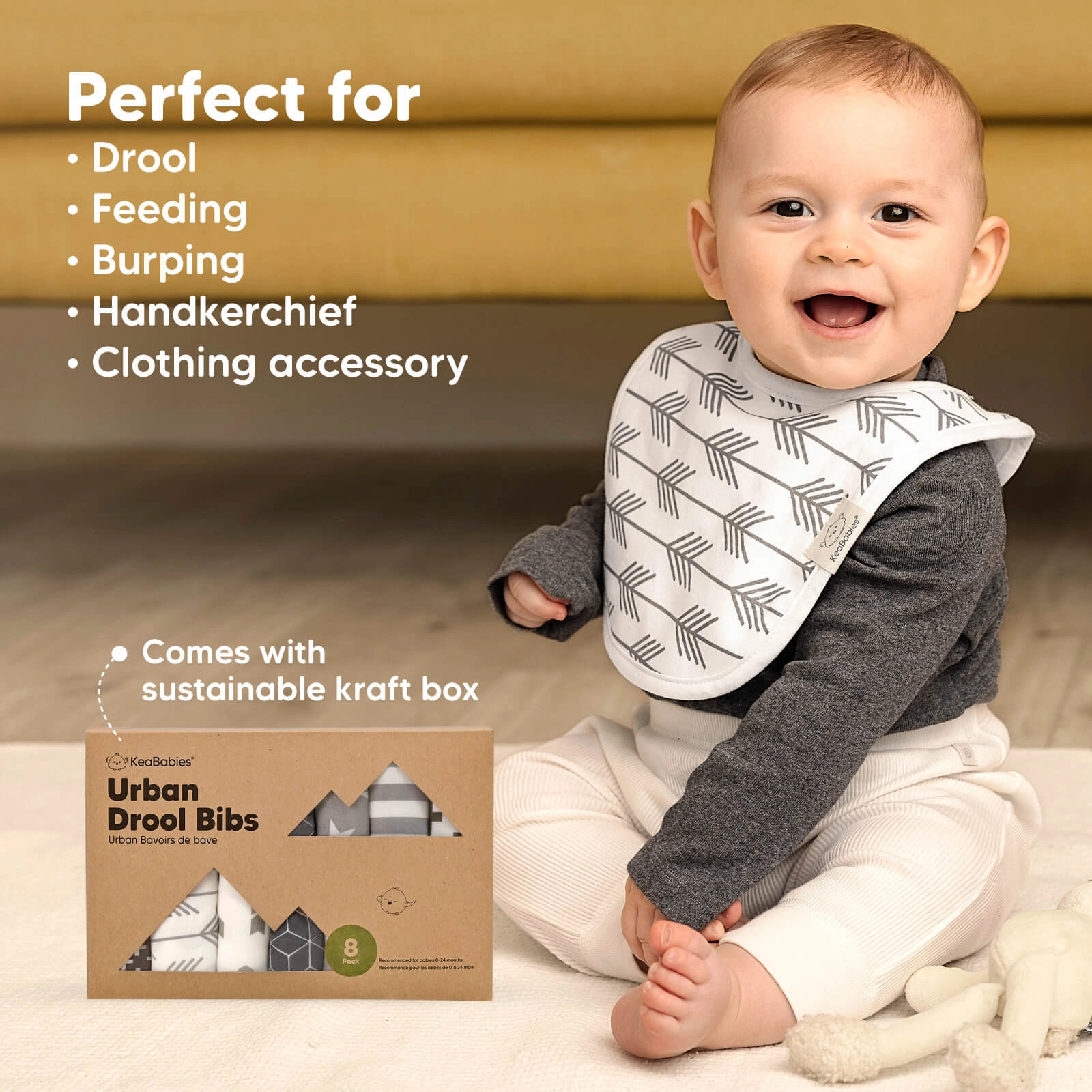 8-Pack Urban Drool Bibs