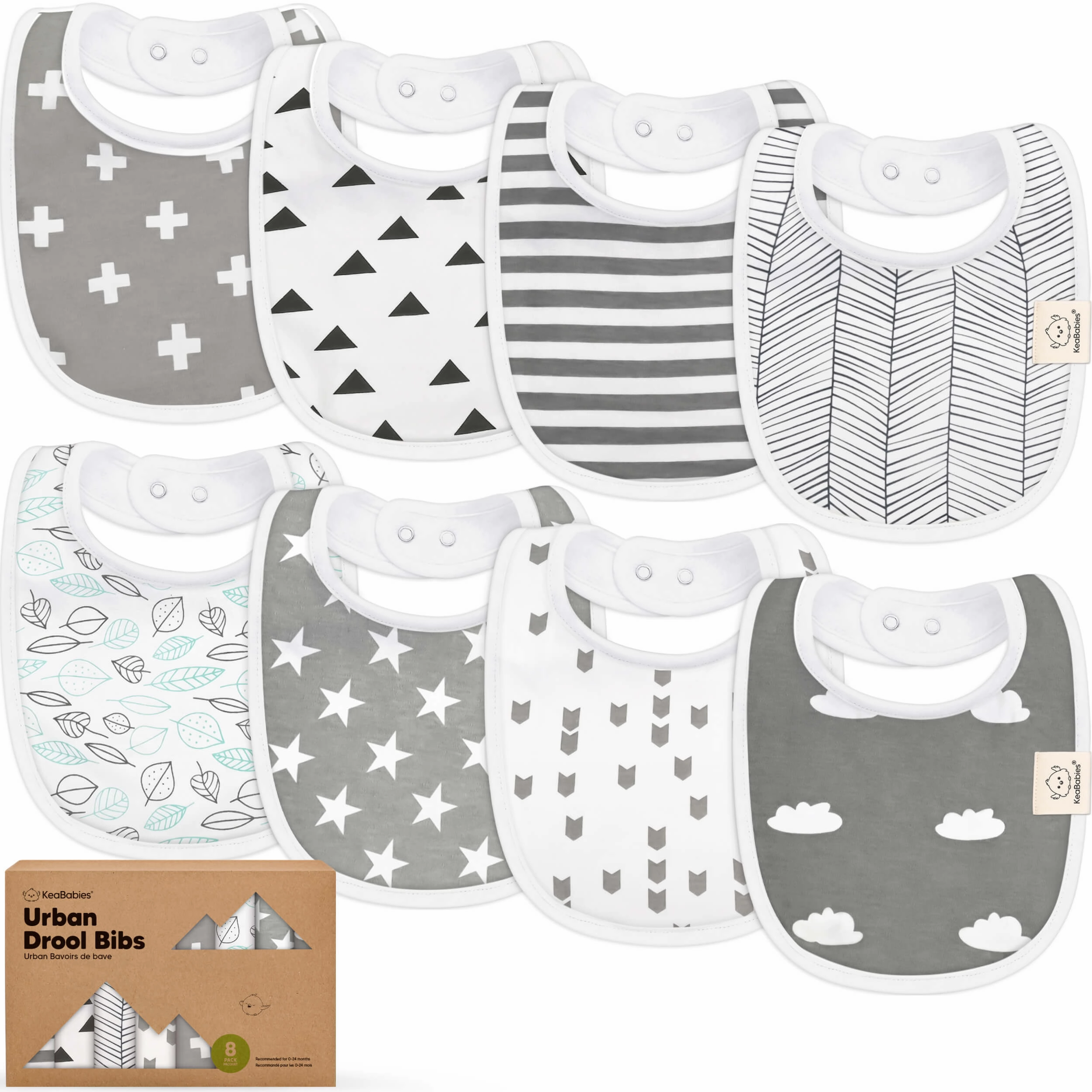 8-Pack Urban Drool Bibs