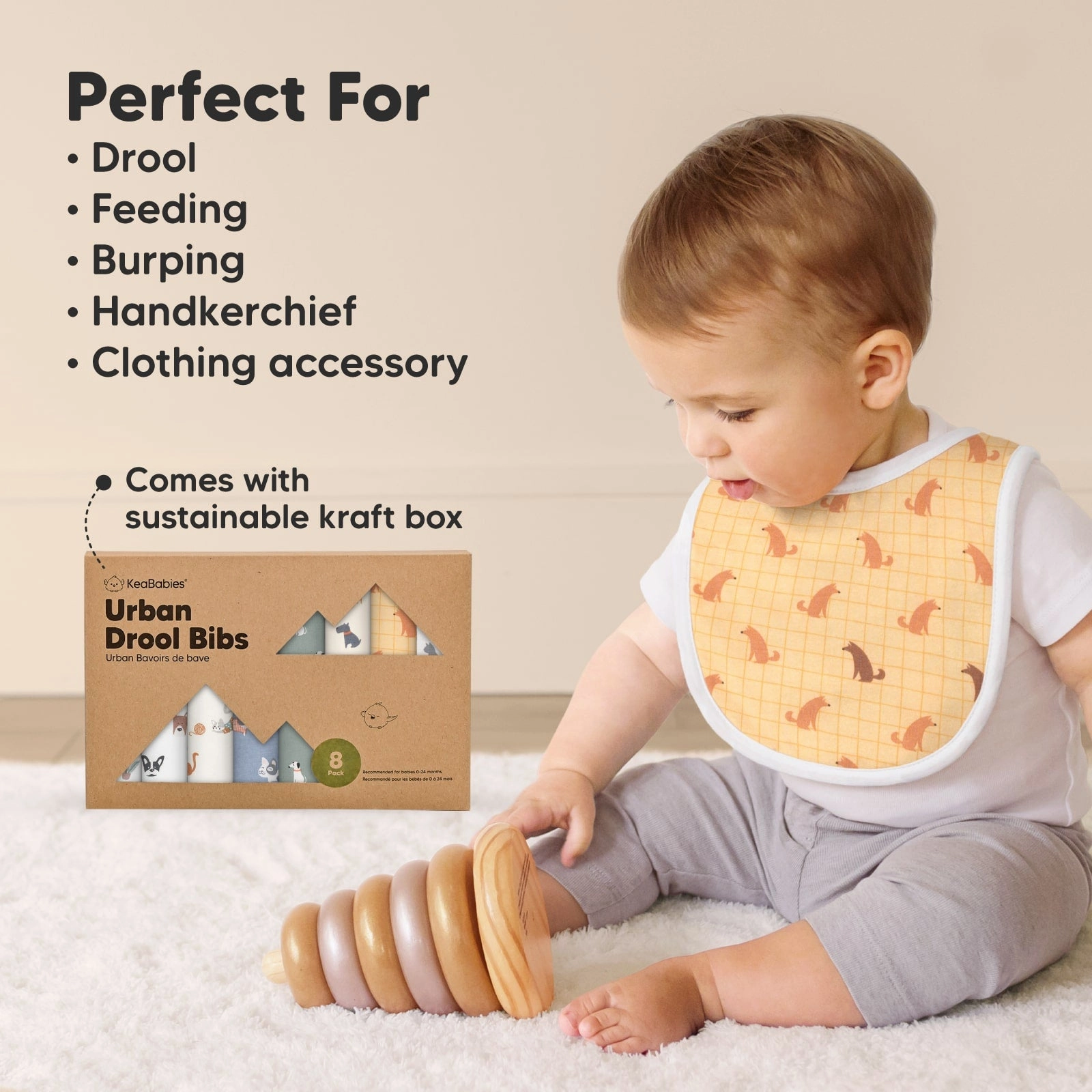 8-Pack Urban Drool Bibs (Pets & Paws)