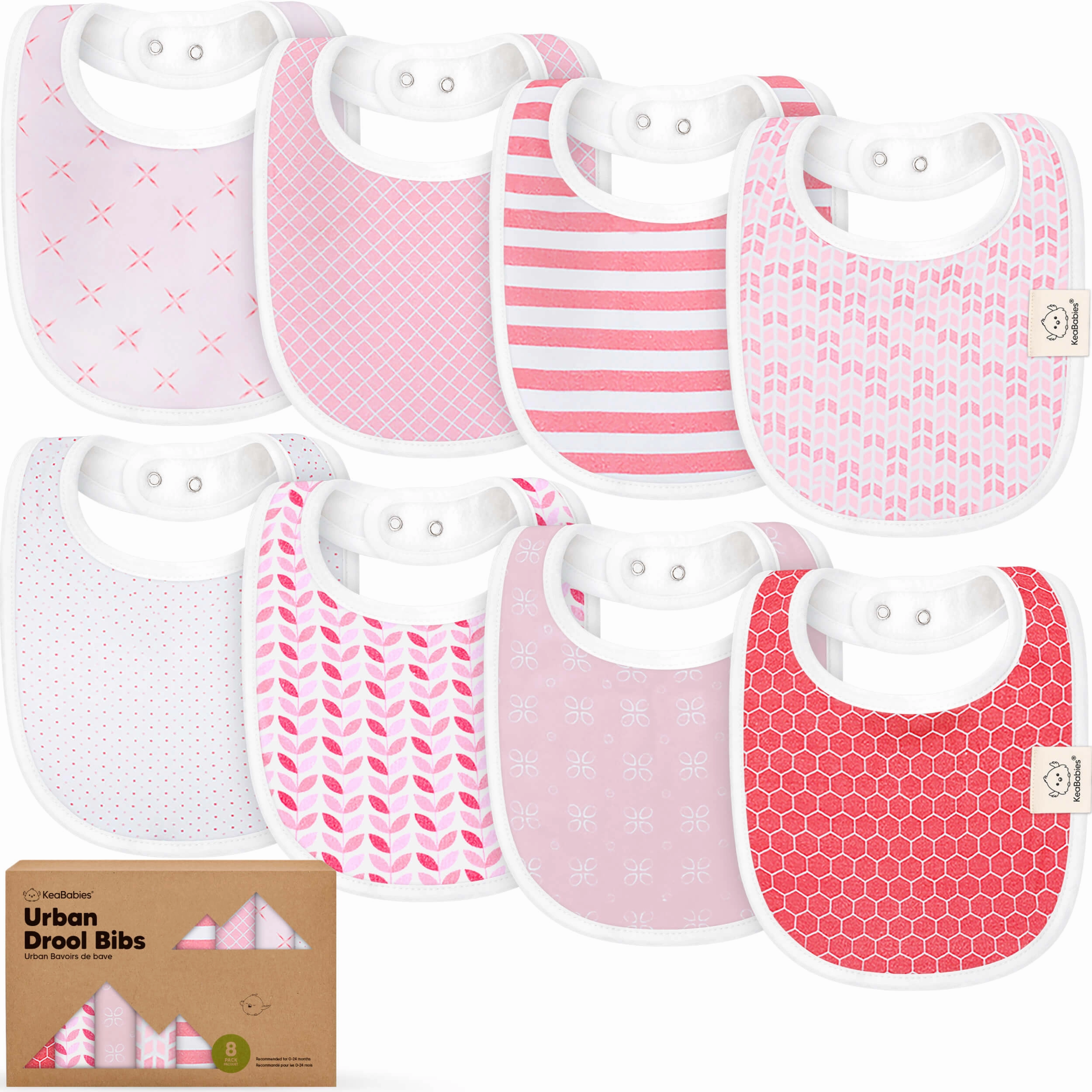 8-Pack Urban Drool Bibs