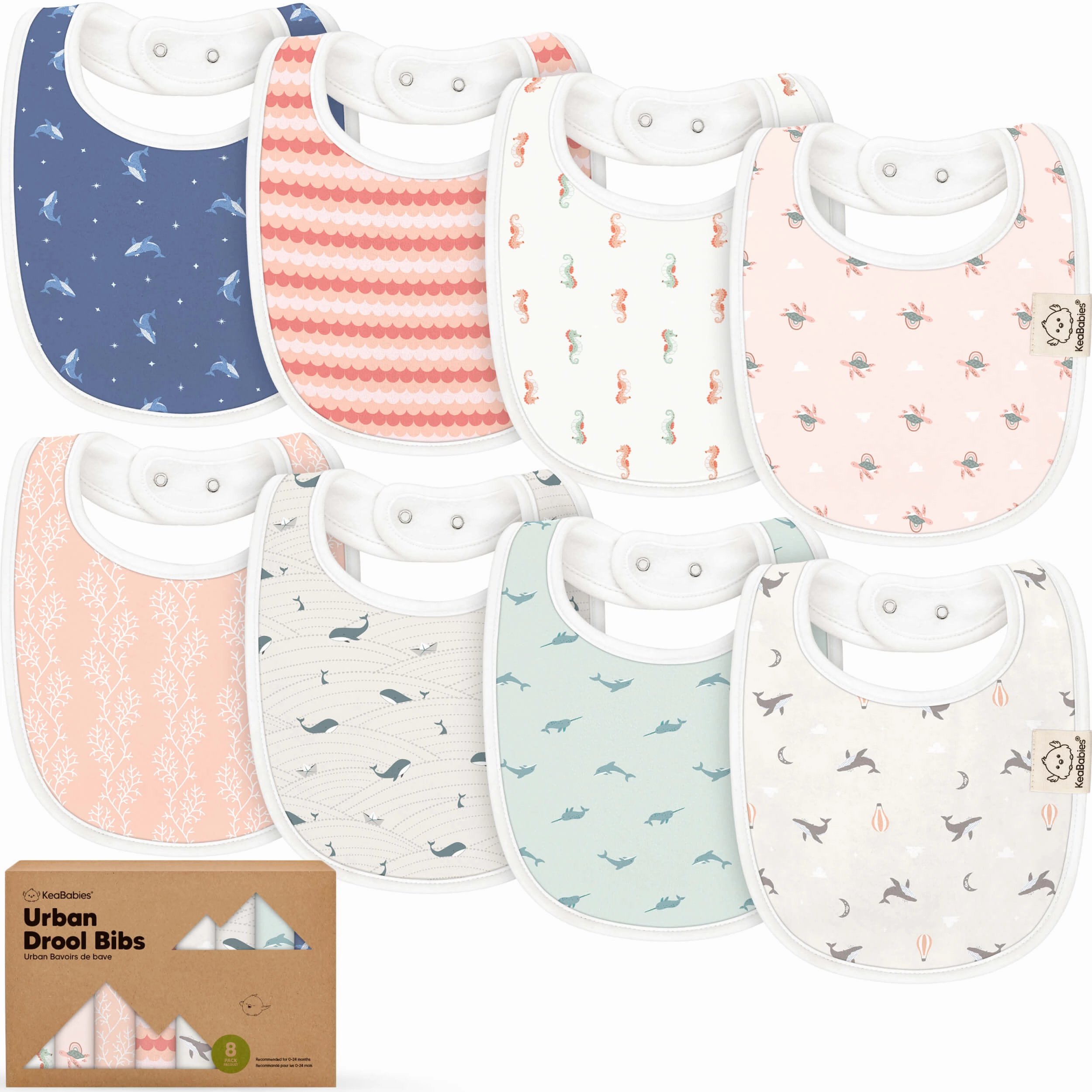 8-Pack Urban Drool Bibs