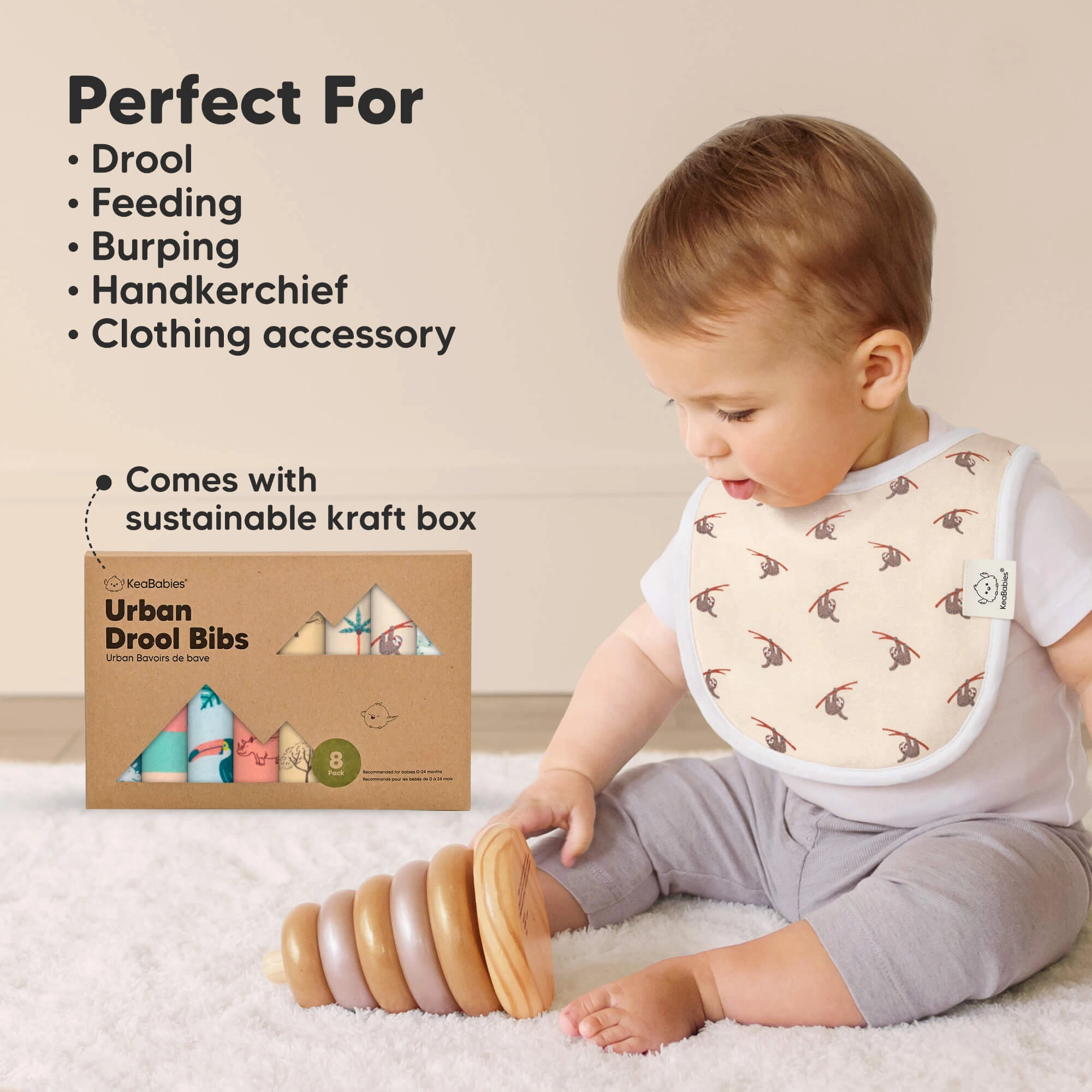 8-Pack Urban Drool Bibs (Toy Land)