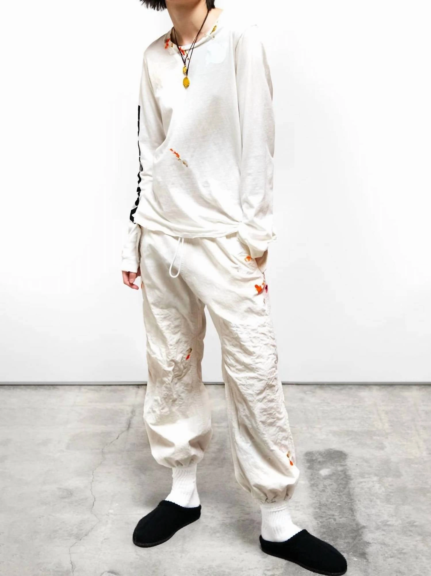 "artists Wanted" Paint Super Vintage Long Sleeve Tee In White