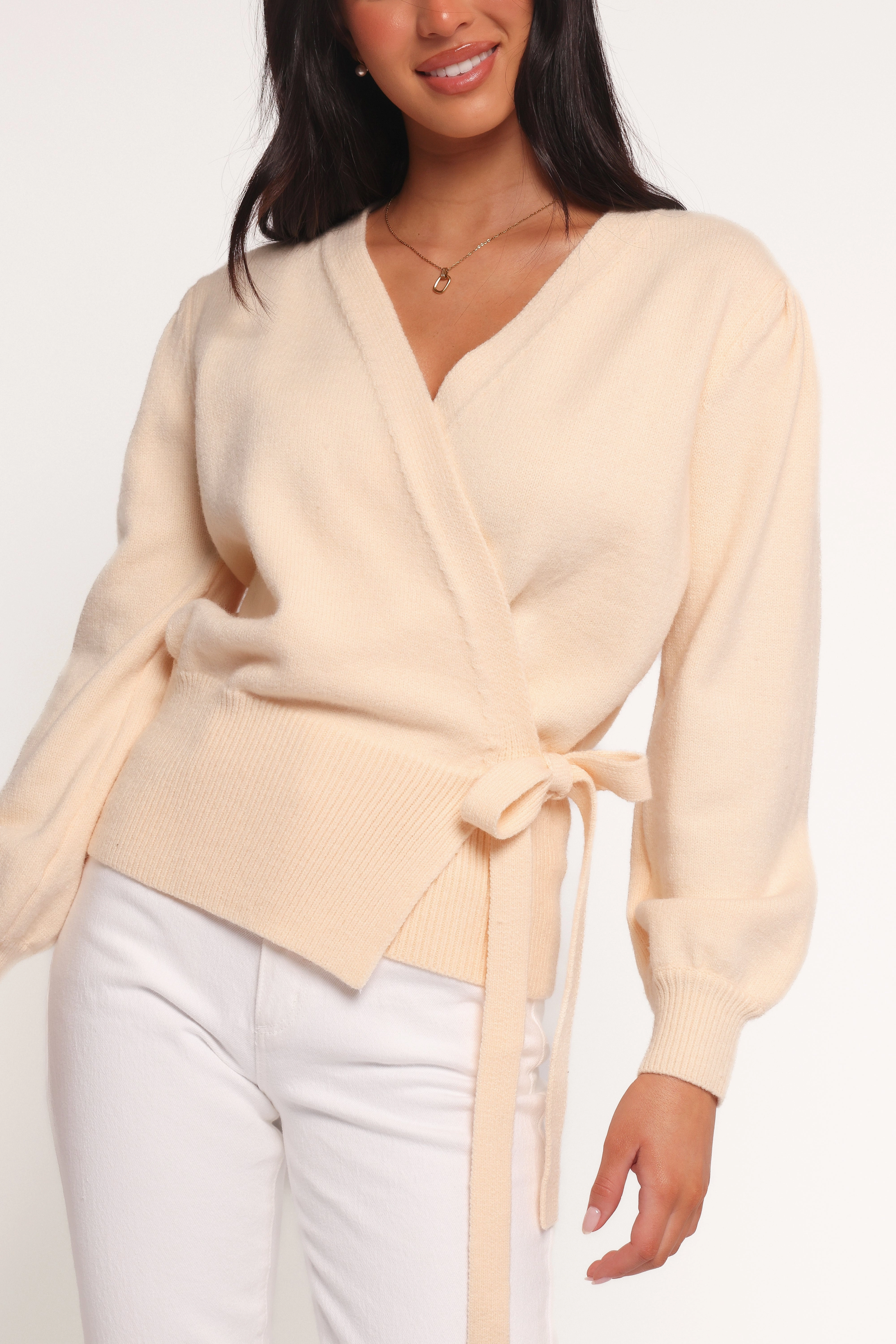 Abbey Ballet Wrap Cardigan - Cream