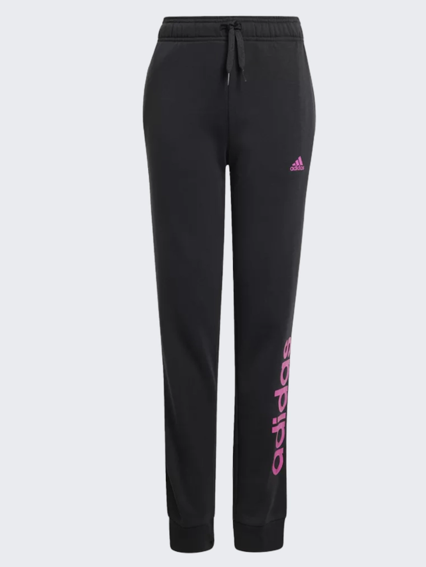 Adidas Logo Print Kids-Girls Sportswear Pant Black/Purple