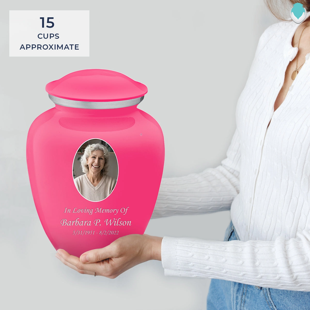 Adult Embrace Bright Pink Portrait Cremation Urn