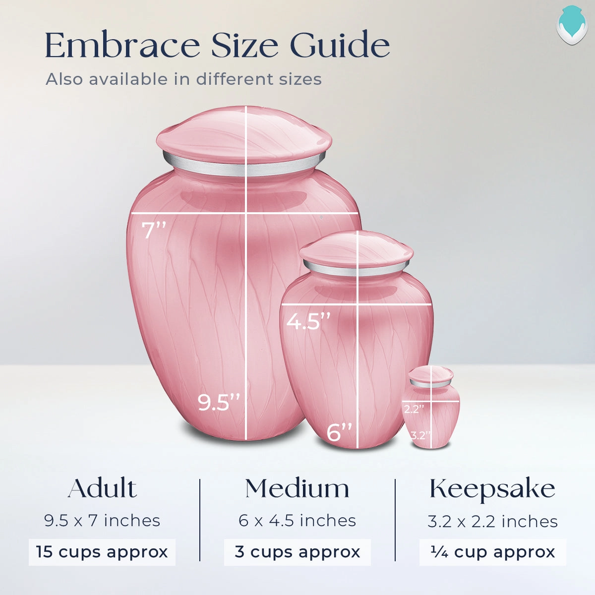 Adult Embrace Pearl Pink Portrait Cremation Urn