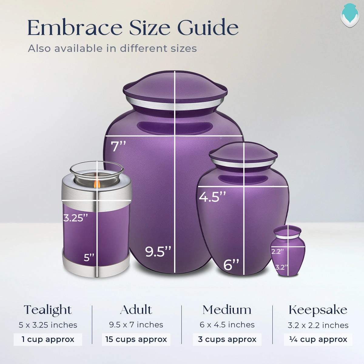 Adult Embrace Purple Portrait Cremation Urn