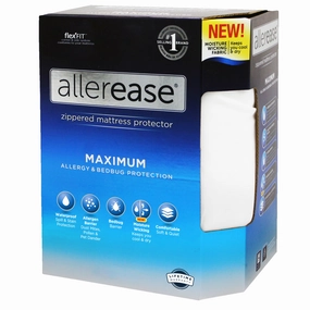 AllerEase 8910WM Maximum Waterproof & Bedbug Protection Allergy Relief Zippered Mattress Protector, Twin