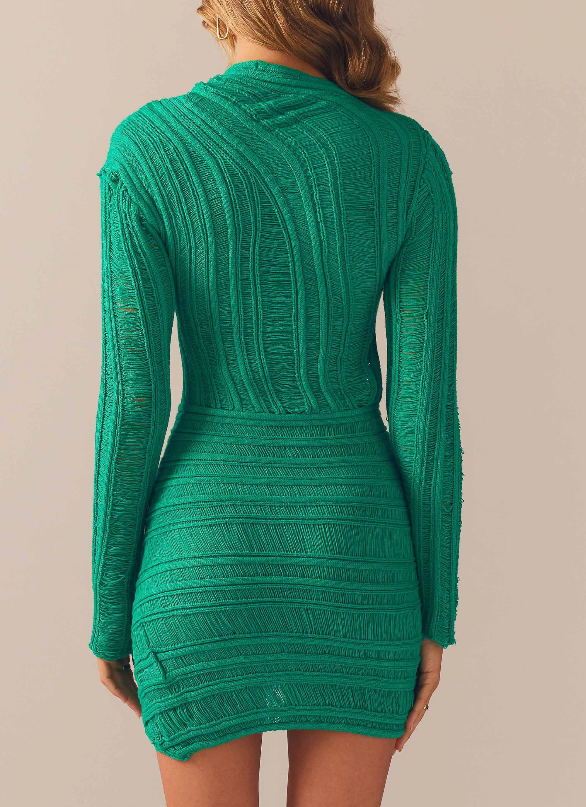 Angels Wing Mini Dress - Jade Green