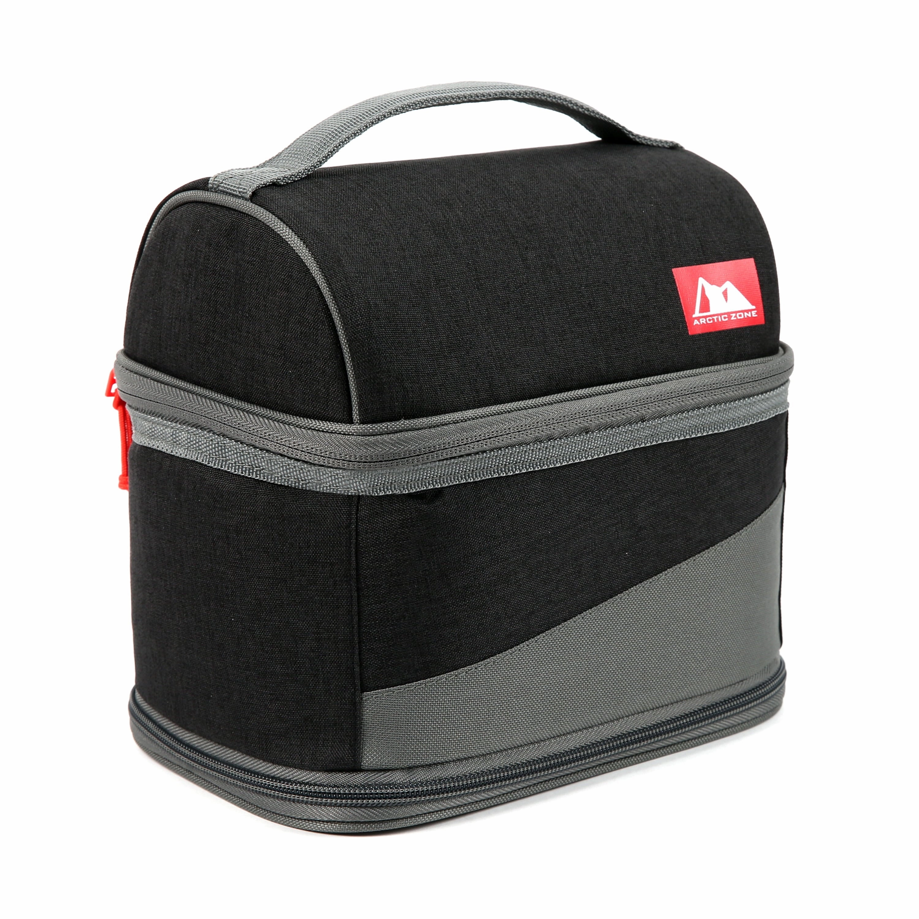Arctic Zone 10004626 Expandable Lunch Box with Ice Pack, Black/Gray