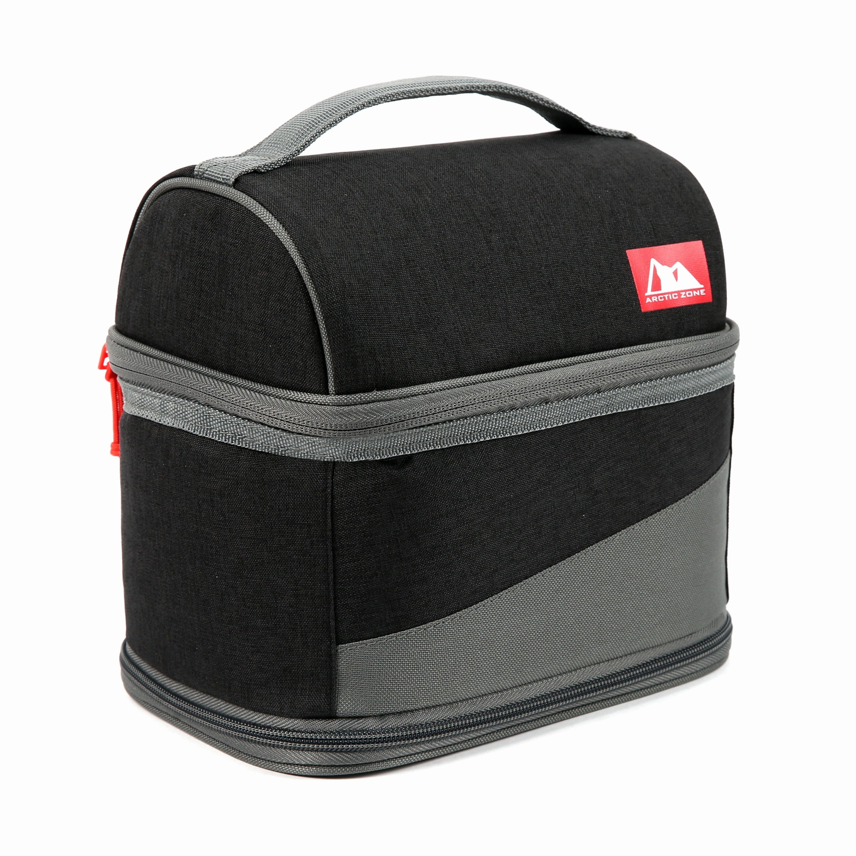 Arctic Zone 10004626 Expandable Lunch Box with Ice Pack, Black/Gray