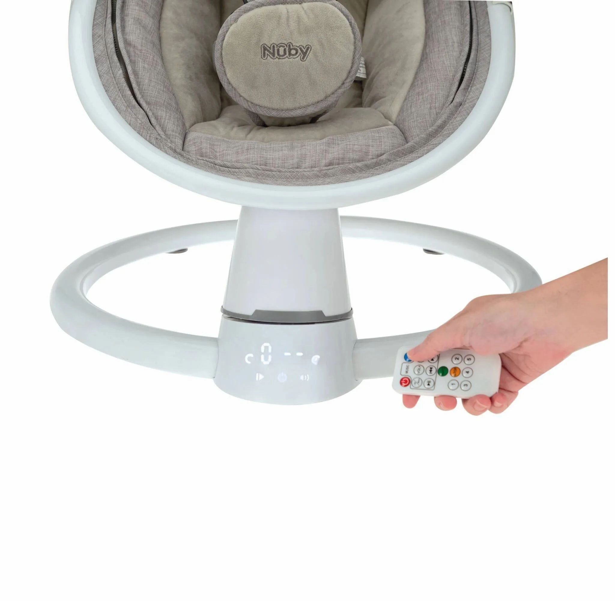 Auto Baby Swing with Mosquito Net and Canopy Pillow - Gray