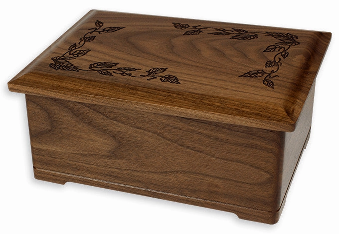 Autumn Leaves Wooden Companion Urn
