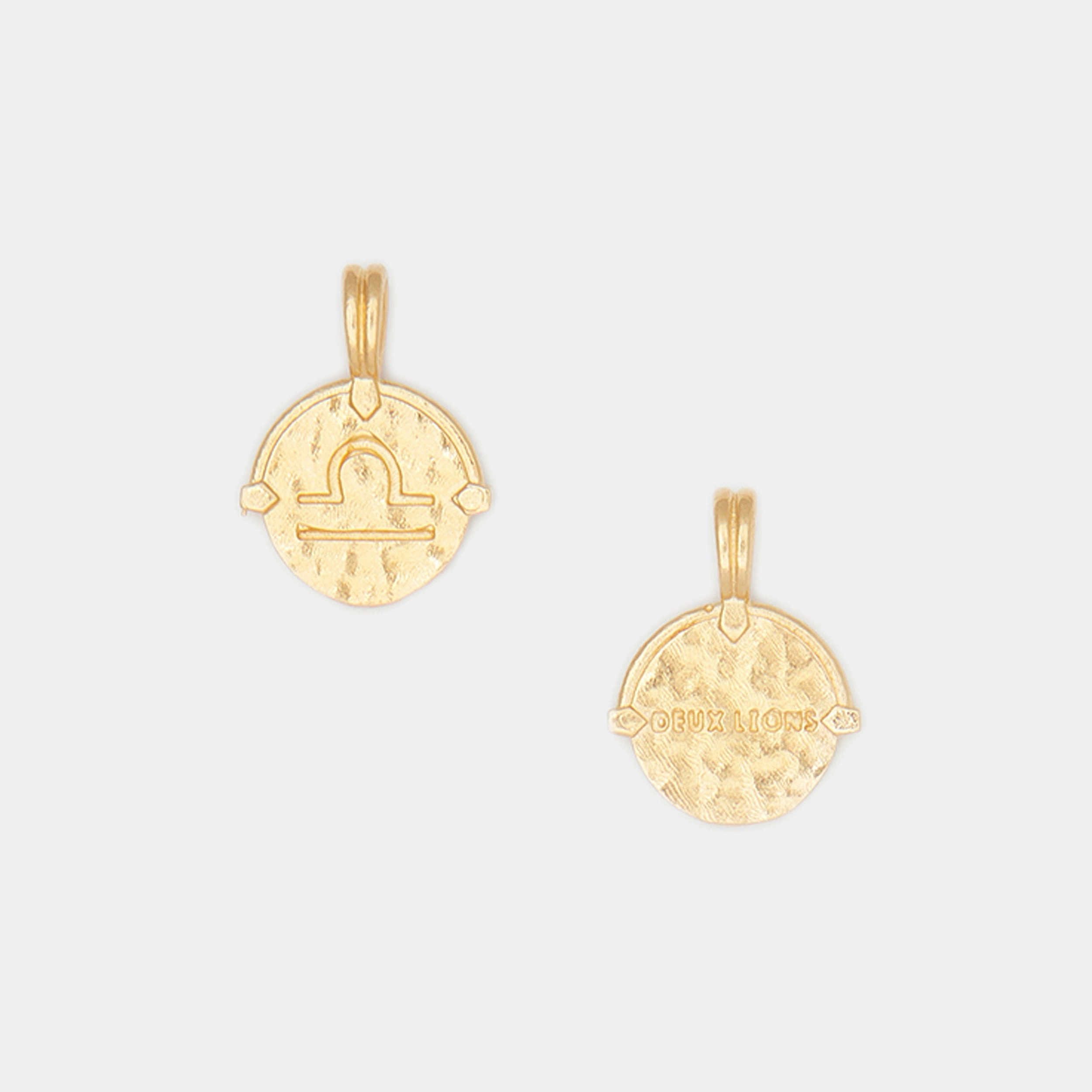 Baby Lion Tag and Zodiac Combo Necklace in Gold