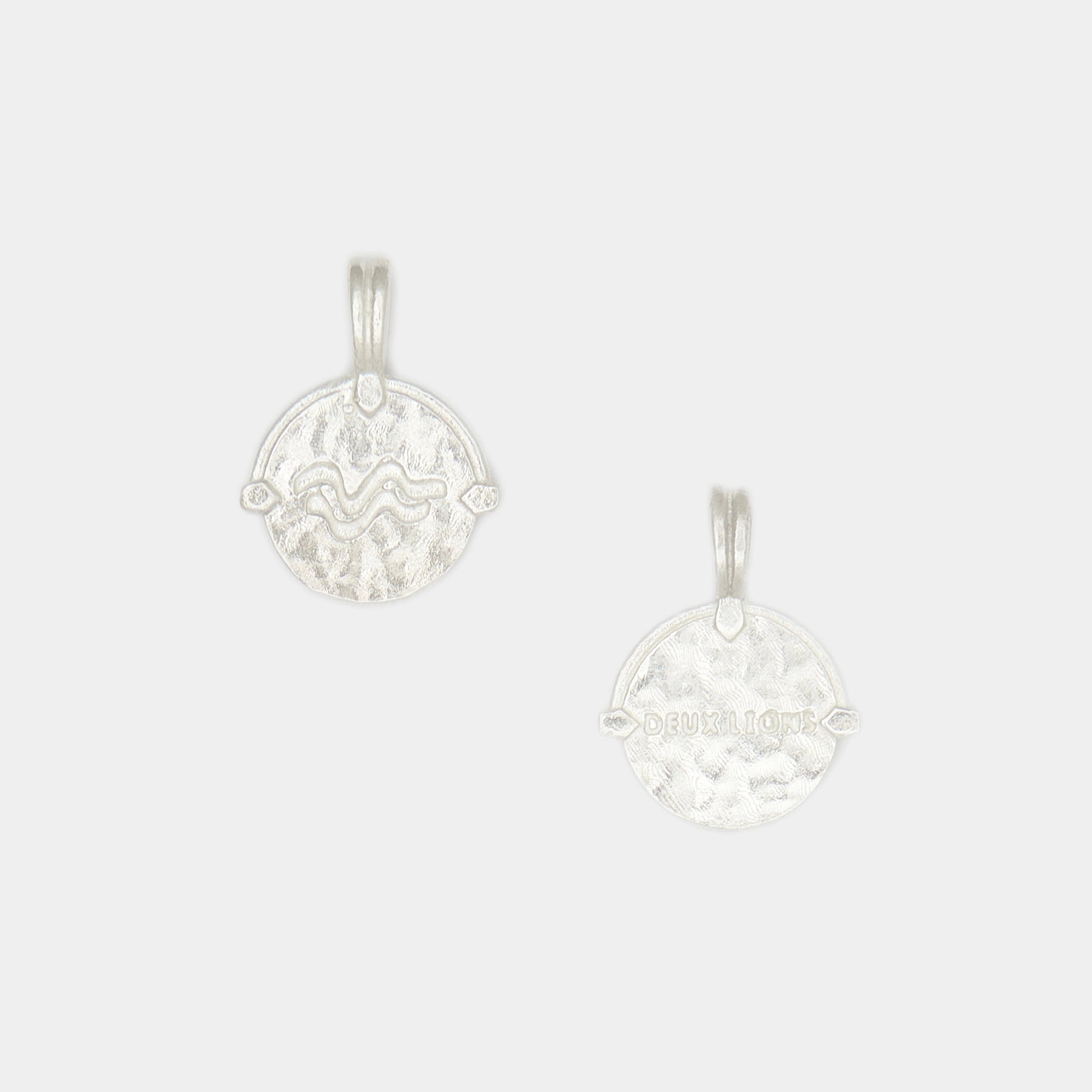 Baby Lion Tag and Zodiac Combo Necklace in Silver