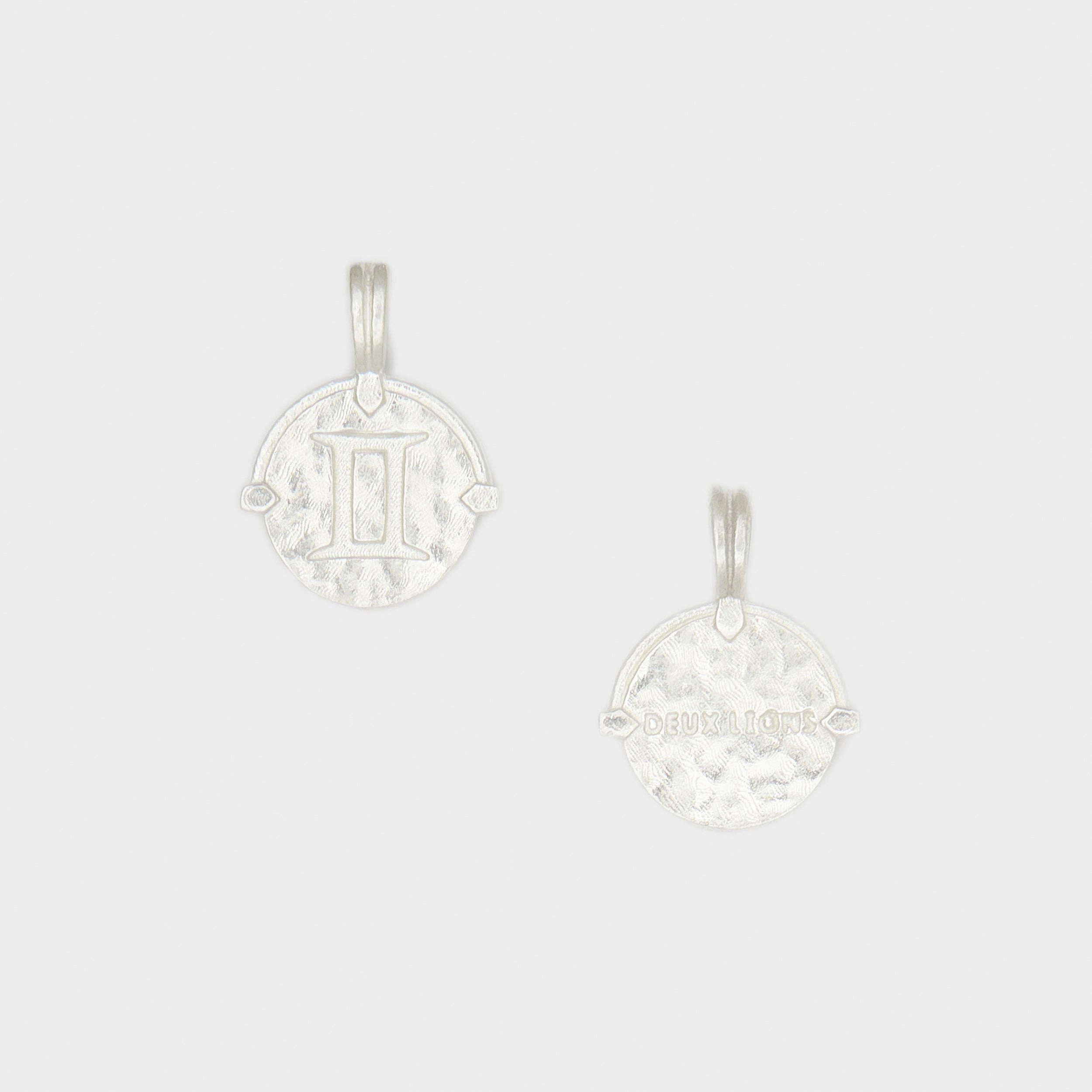Baby Lion Tag and Zodiac Combo Necklace in Silver