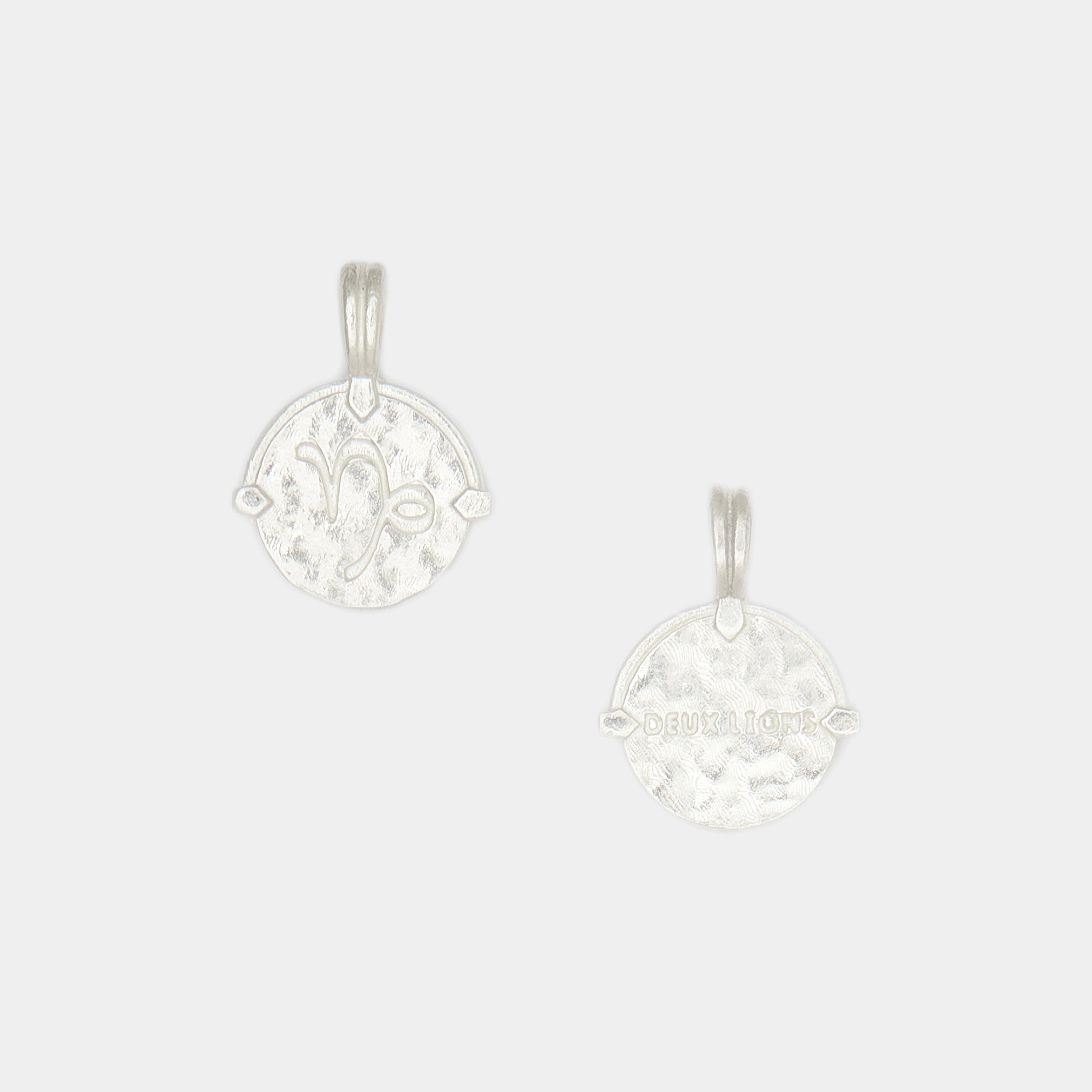 Baby Lion Tag and Zodiac Combo Necklace in Silver