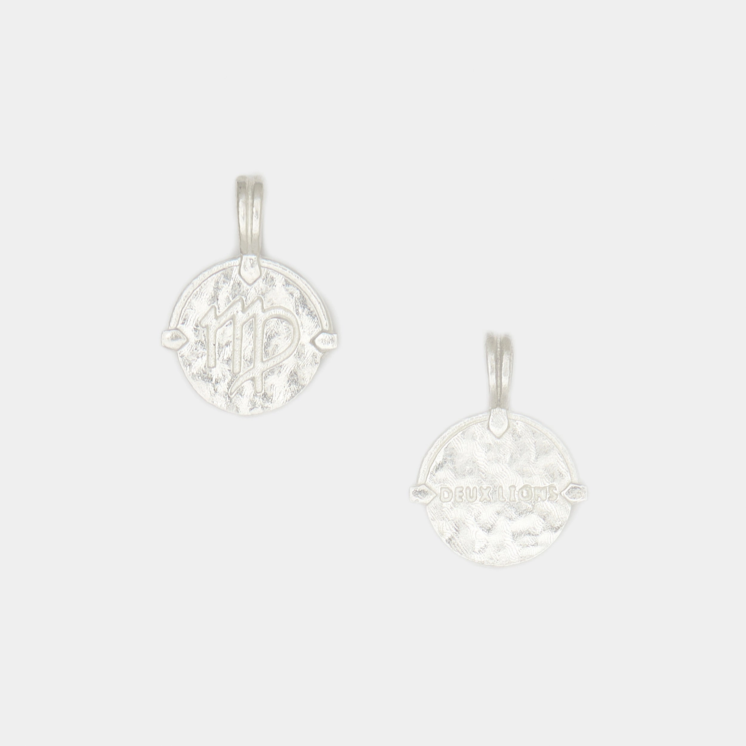 Baby Lion Tag and Zodiac Combo Necklace in Silver