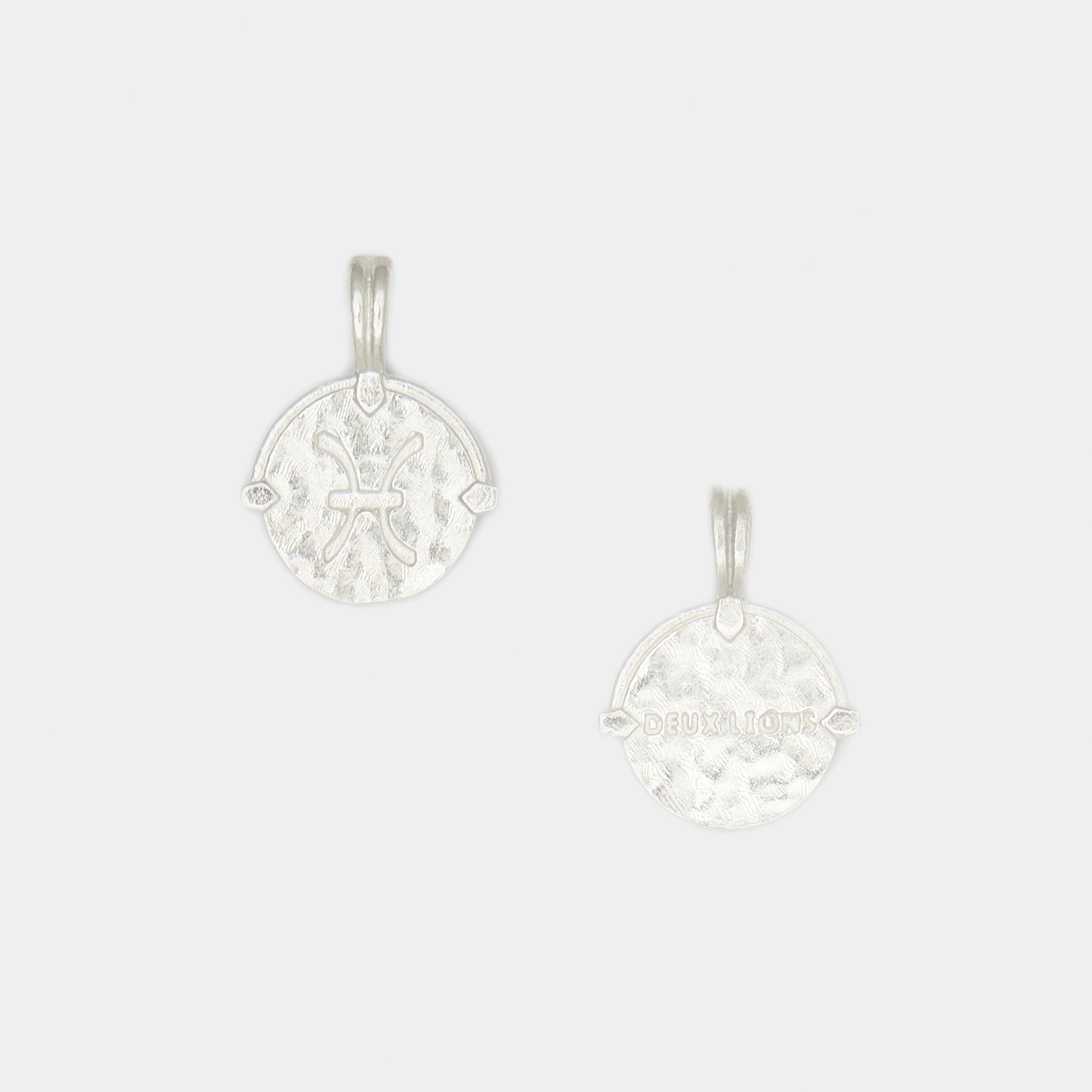 Baby Lion Tag and Zodiac Combo Necklace in Silver