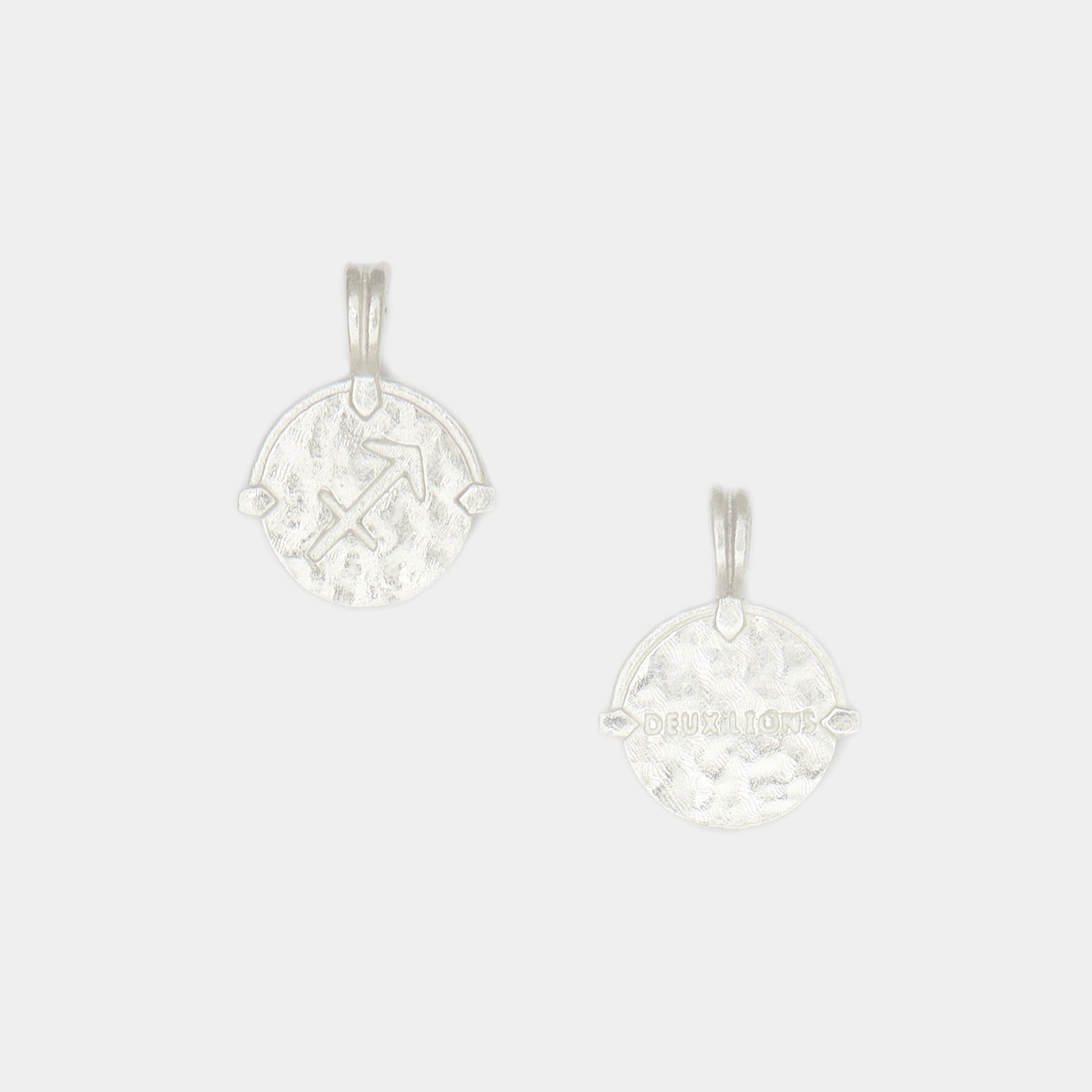 Baby Lion Tag and Zodiac Combo Necklace in Silver