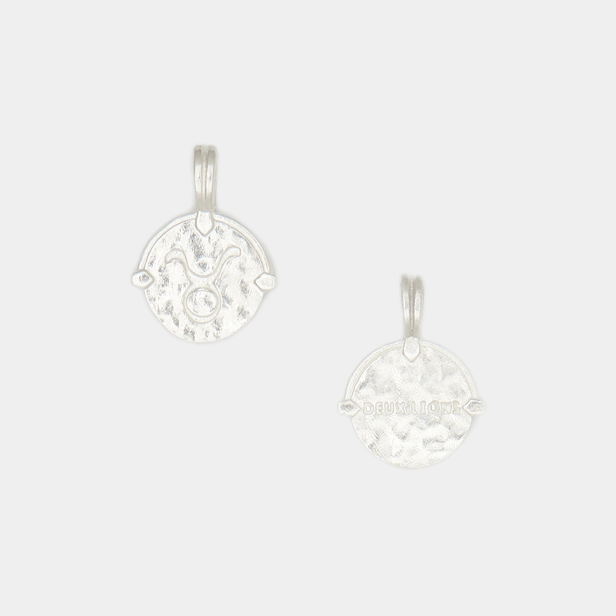Baby Lion Tag and Zodiac Combo Necklace in Silver