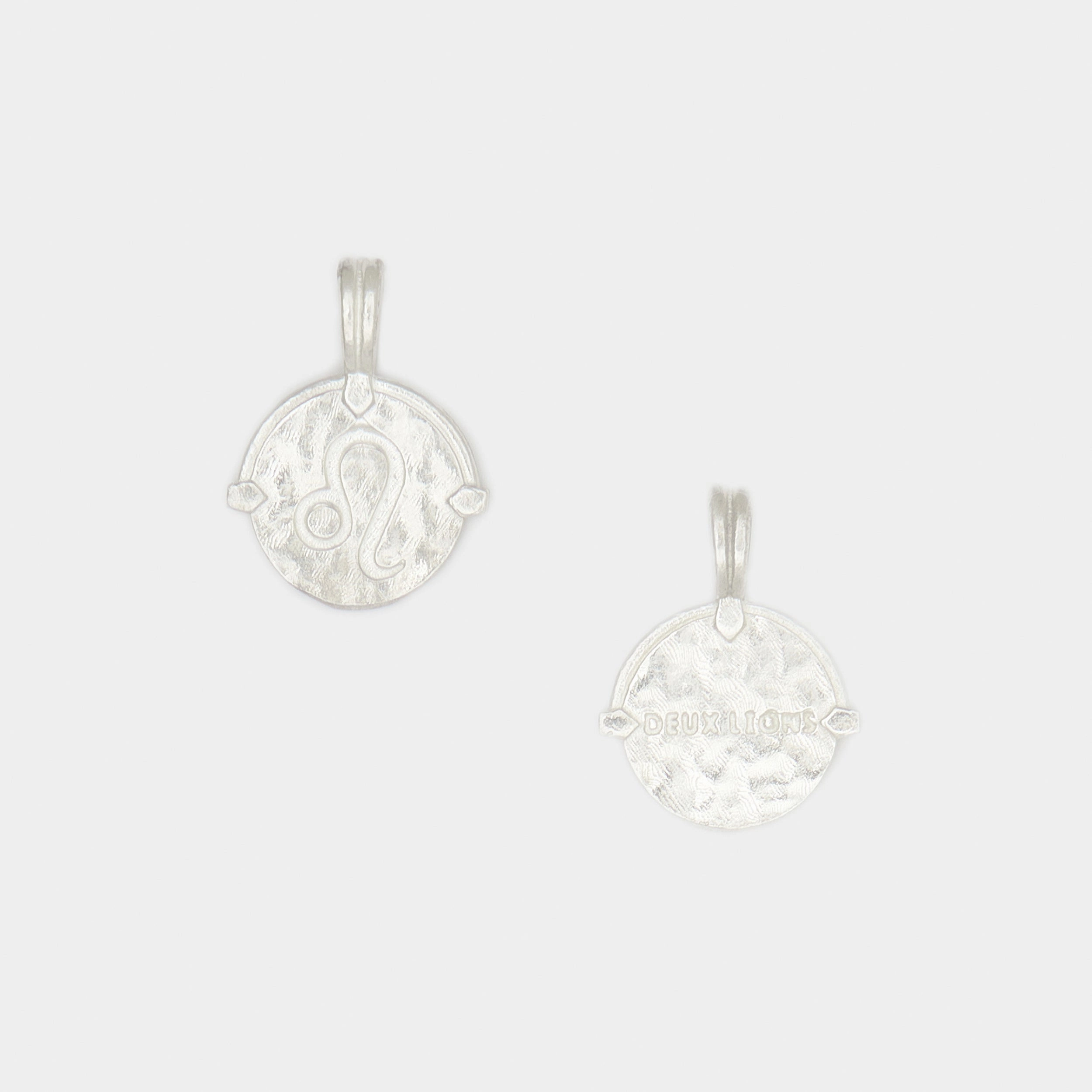 Baby Lion Tag and Zodiac Combo Necklace in Silver