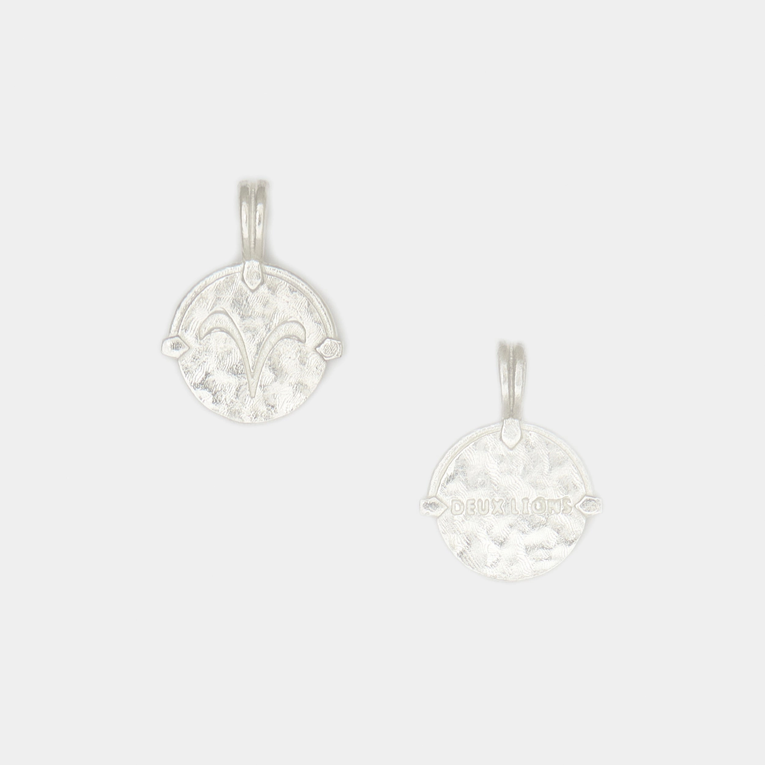 Baby Lion Tag and Zodiac Combo Necklace in Silver