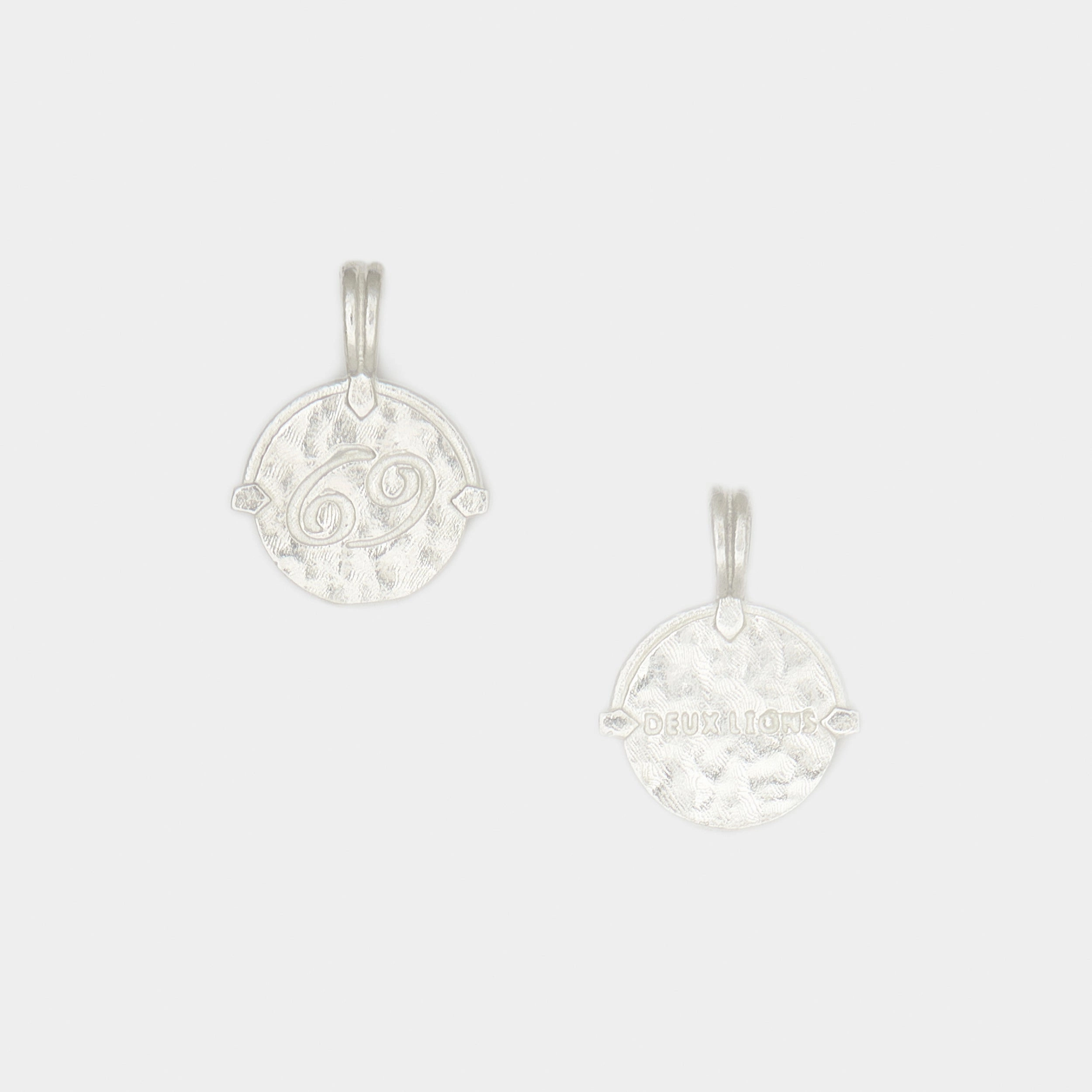 Baby Lion Tag and Zodiac Combo Necklace in Silver