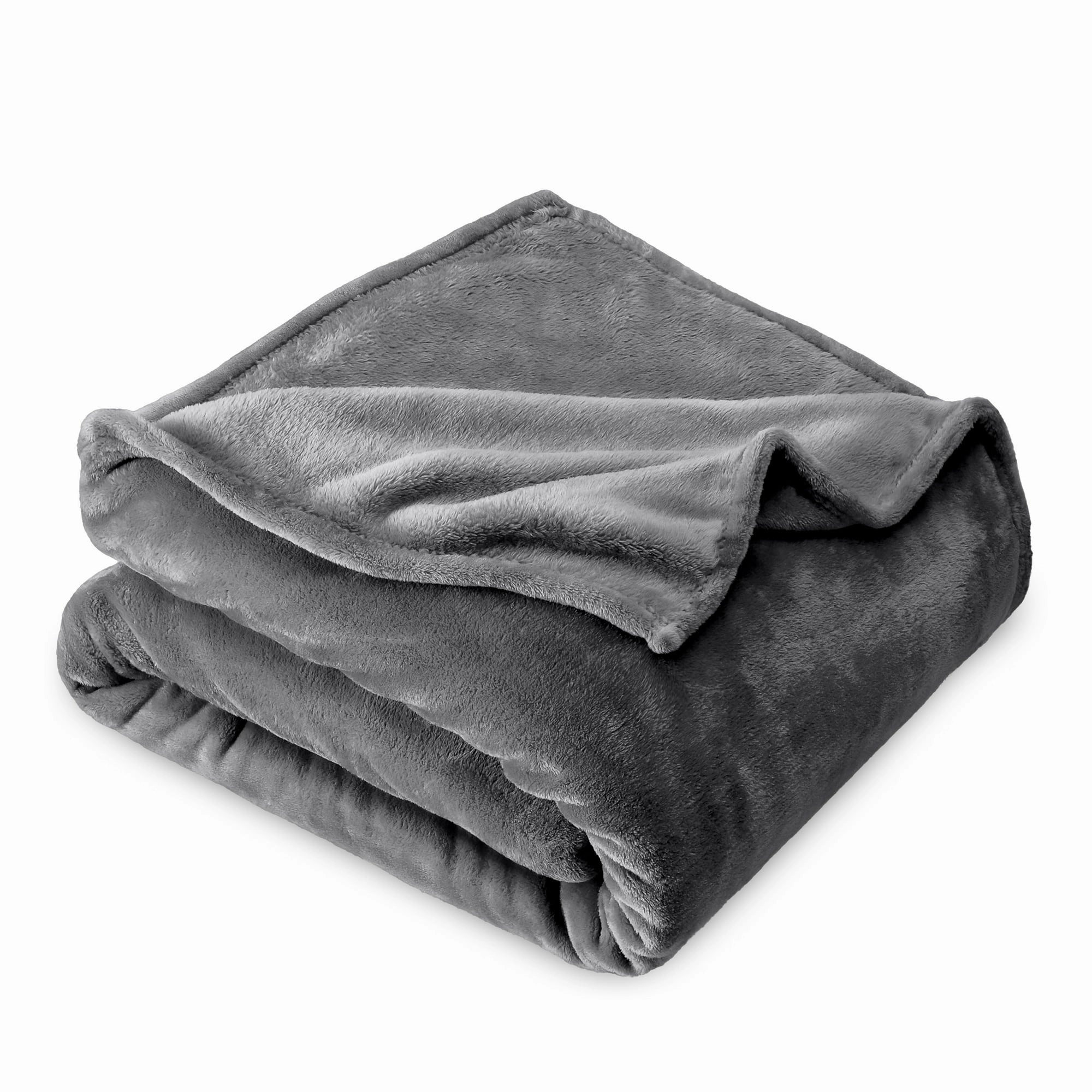 Bare Home 7D-B976-7292CC59DBB5 Microplush Fleece Blanket - 300 GSM - Fuzzy Microfleece - Soft & Plush - Full/Queen, Gray