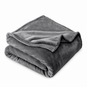 Bare Home 7D-B976-7292CC59DBB5 Microplush Fleece Blanket - 300 GSM - Fuzzy Microfleece - Soft & Plush - Full/Queen, Gray