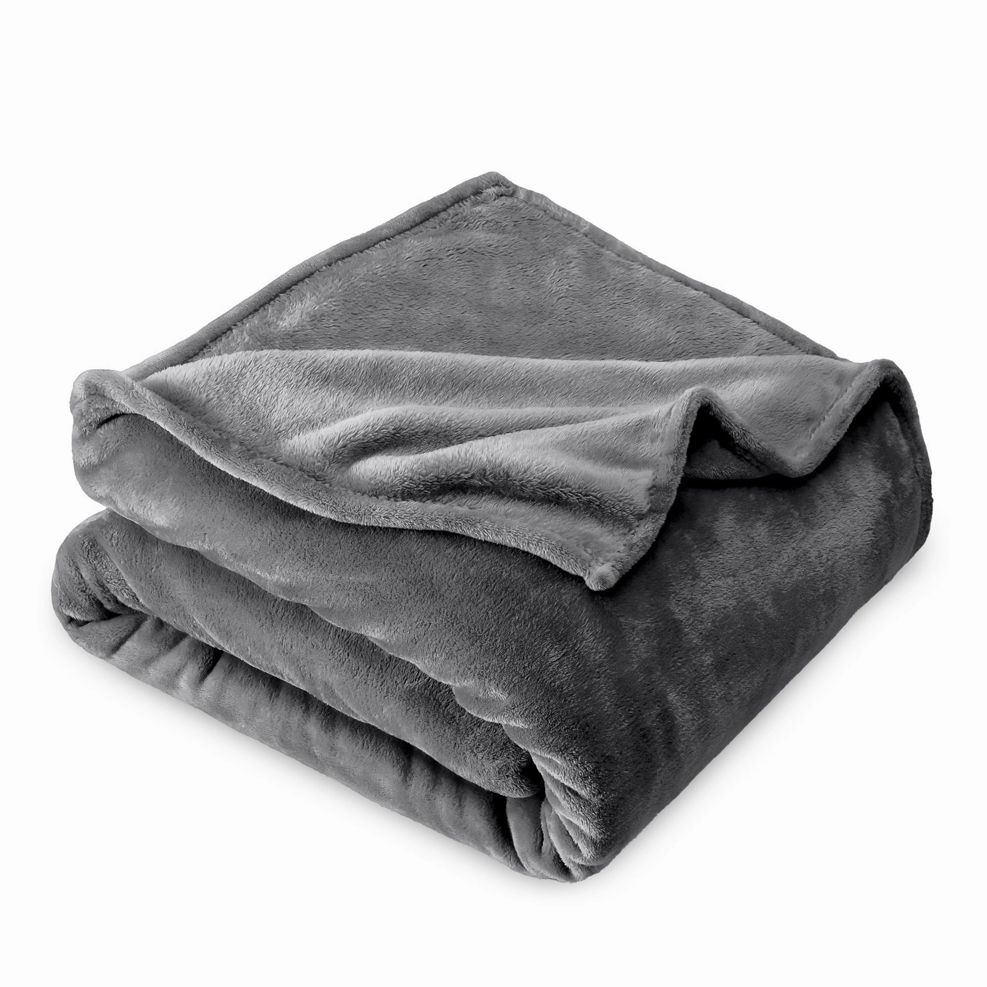 Bare Home 7D-B976-7292CC59DBB5 Microplush Fleece Blanket - 300 GSM - Fuzzy Microfleece - Soft & Plush - Full/Queen, Gray