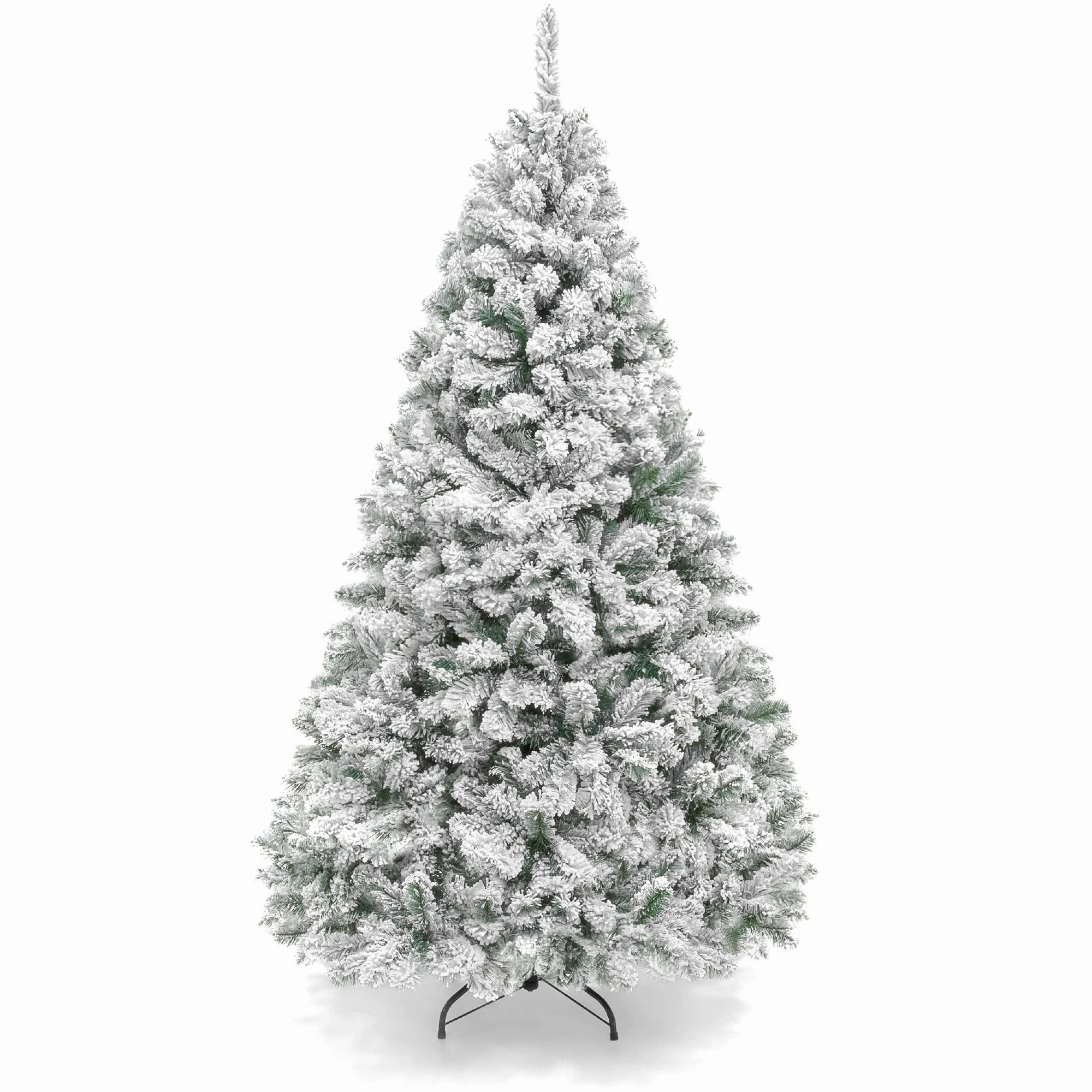 Best Choice Products SKY5091 9ft Snow Flocked Christmas Tree, Premium Holiday Pine Branches, Foldable Metal Base