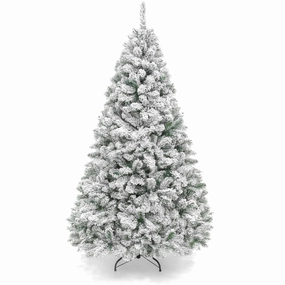 Best Choice Products SKY5091 9ft Snow Flocked Christmas Tree, Premium Holiday Pine Branches, Foldable Metal Base