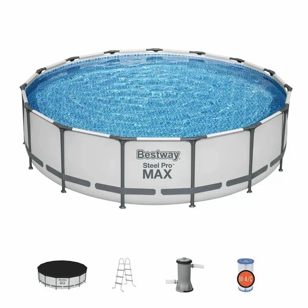 Bestway 56687E Steel Pro MAX 15' x 42" Round Above Ground Swimming Pool Set