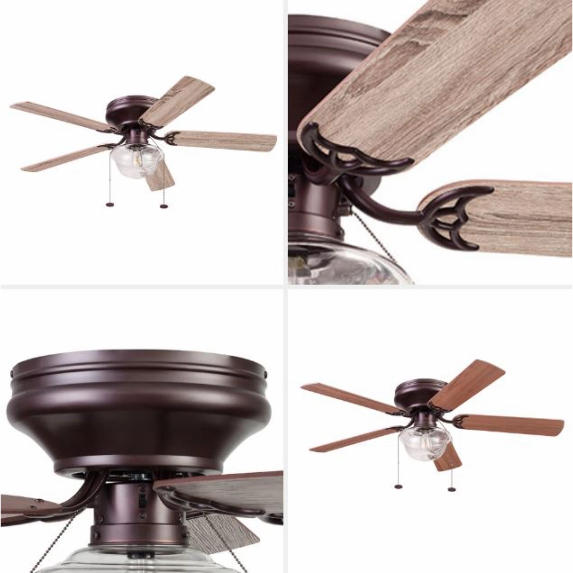 Better Homes & Gardens BHS100010395001 Wyndham 52" Bronze Indoor Ceiling Fan w/Light, 5 Blades