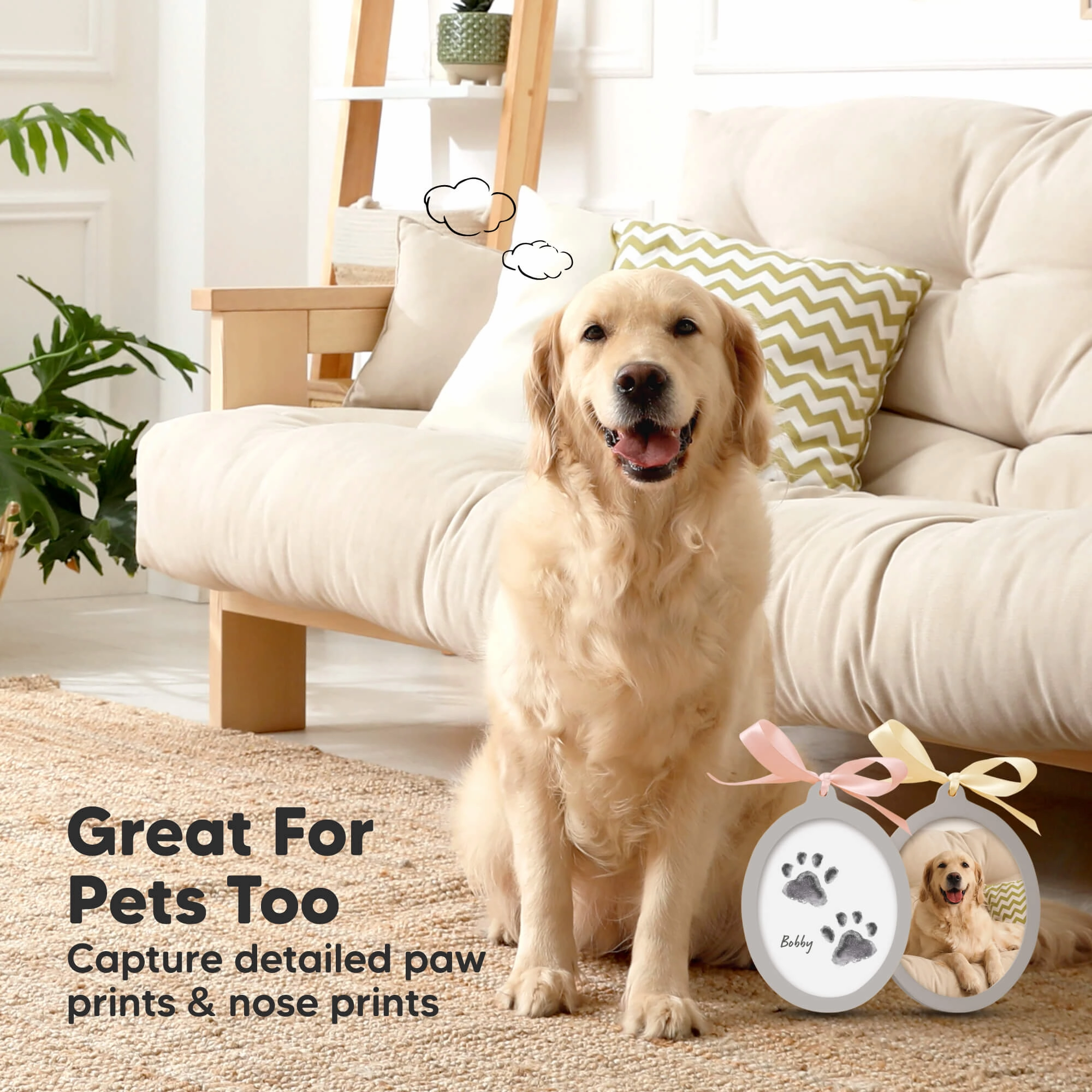 Bitsy Inkless Baby Print and Photo Ornaments (Cloud Gray)